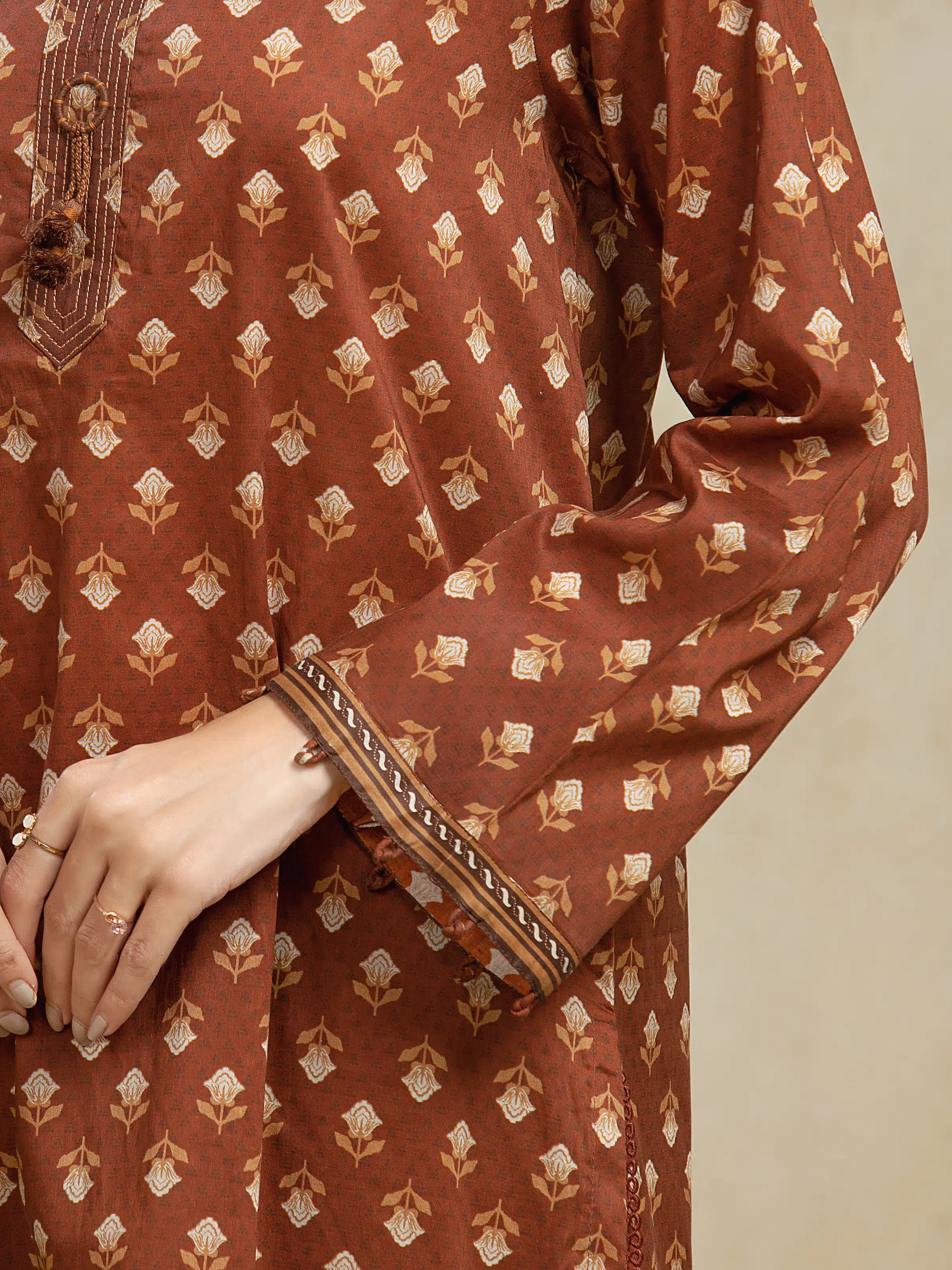 Printed Khaddar Suit - EWU5A3-36108-3P - Image 3
