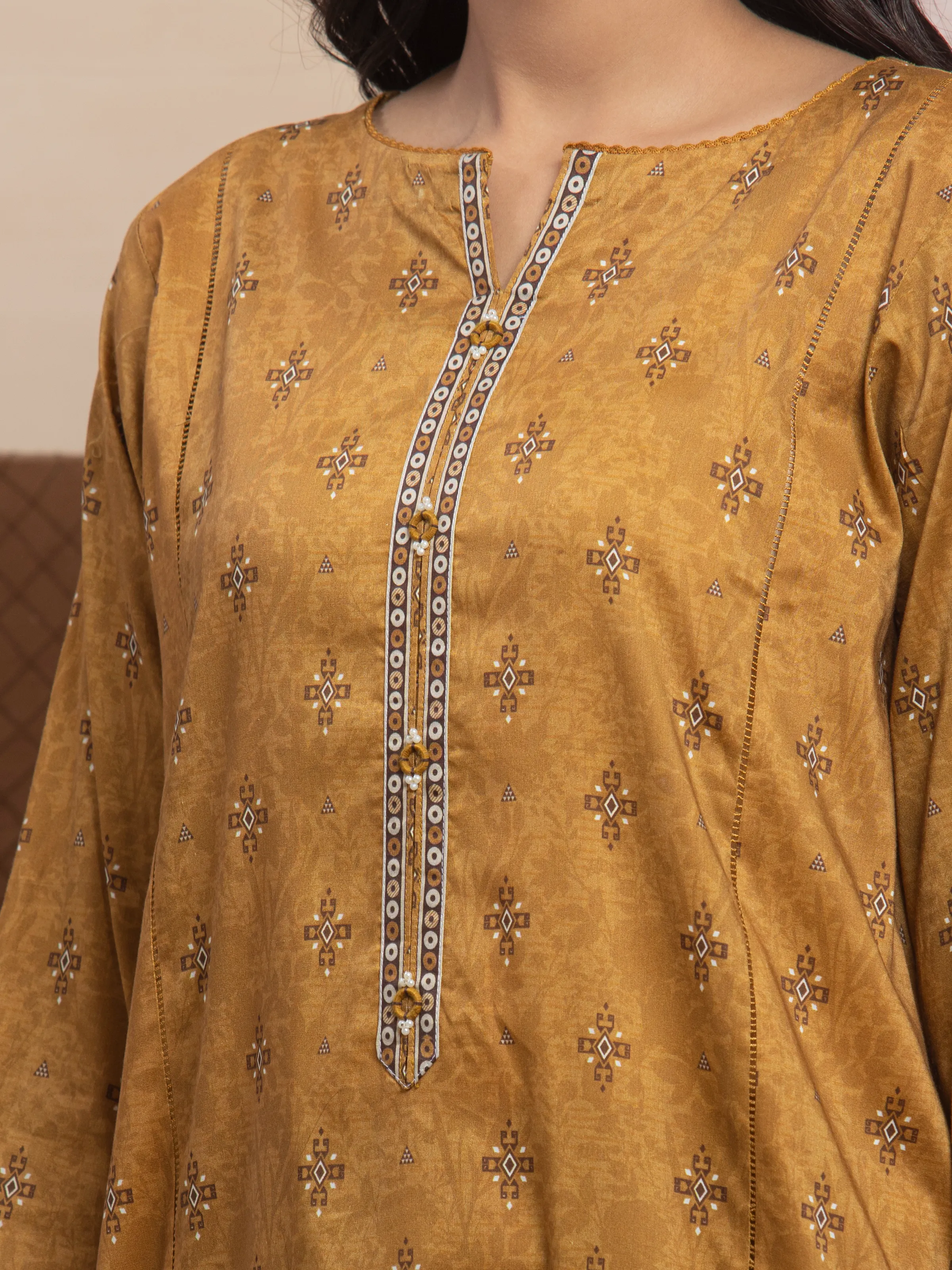 Printed Lawn Suit - EWU5A1-35028-3P - Image 4