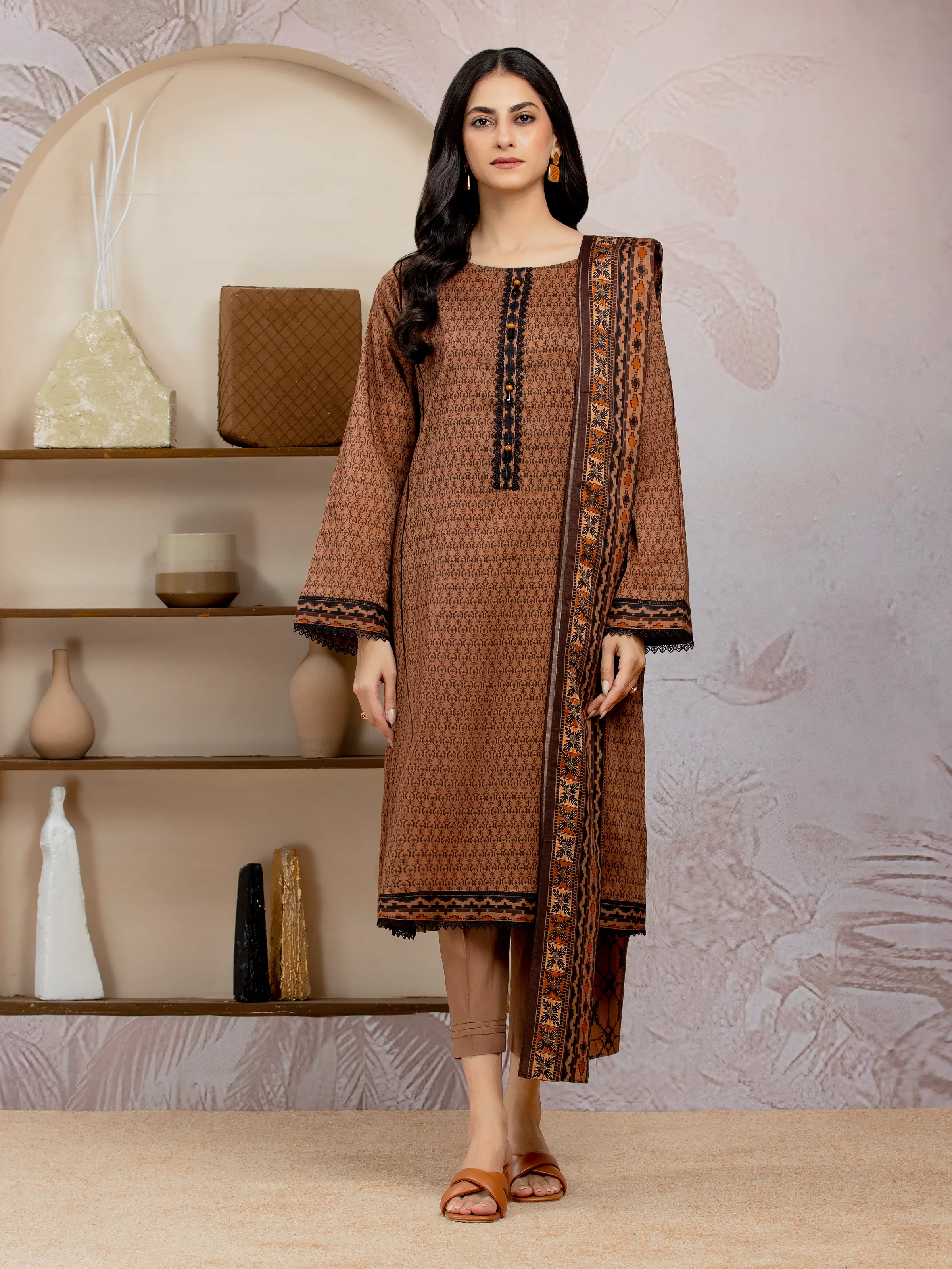 Printed Lawn Suit - EWU5A1-35212-3P