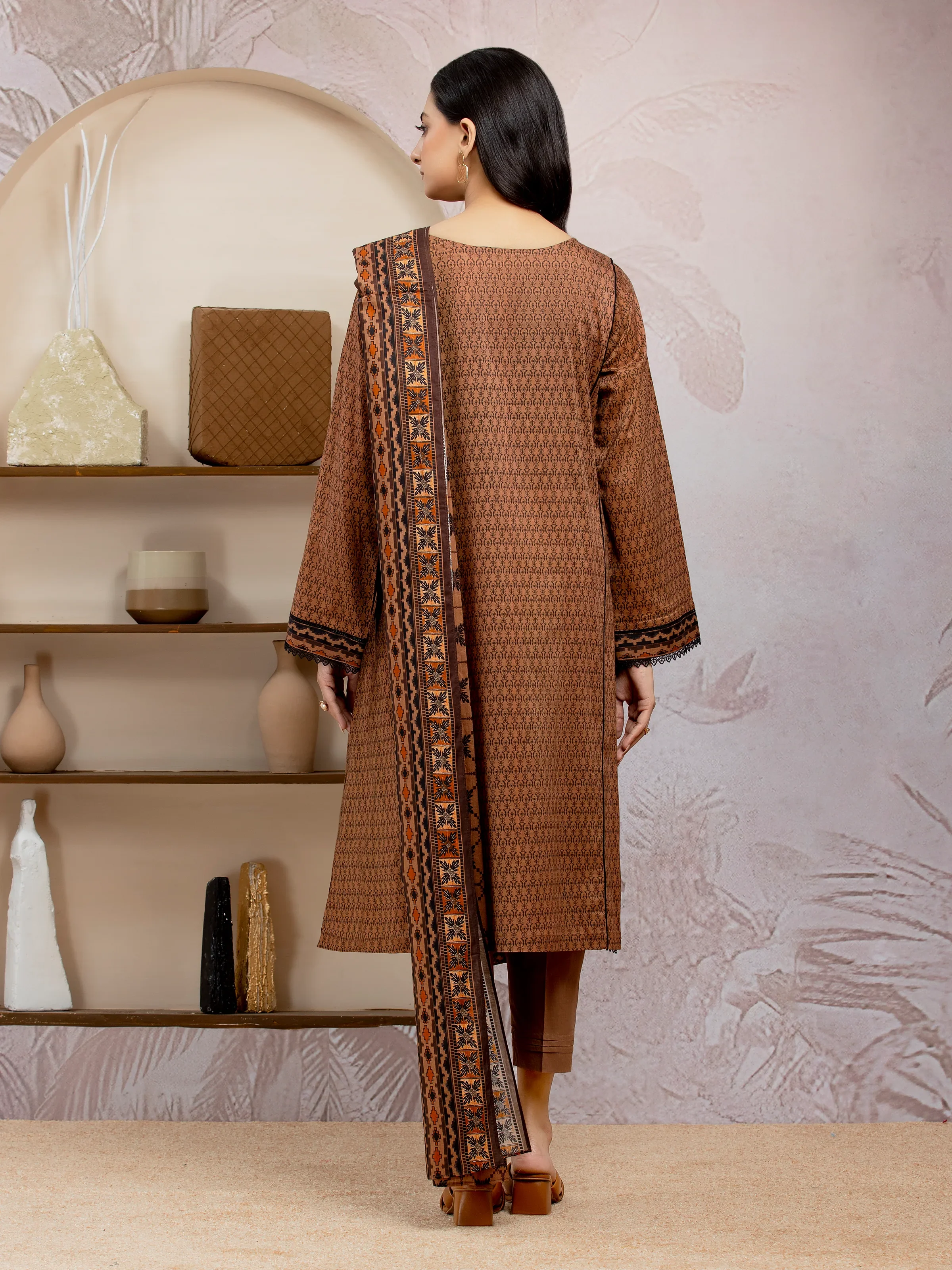 Printed Lawn Suit - EWU5A1-35212-3P - Image 2