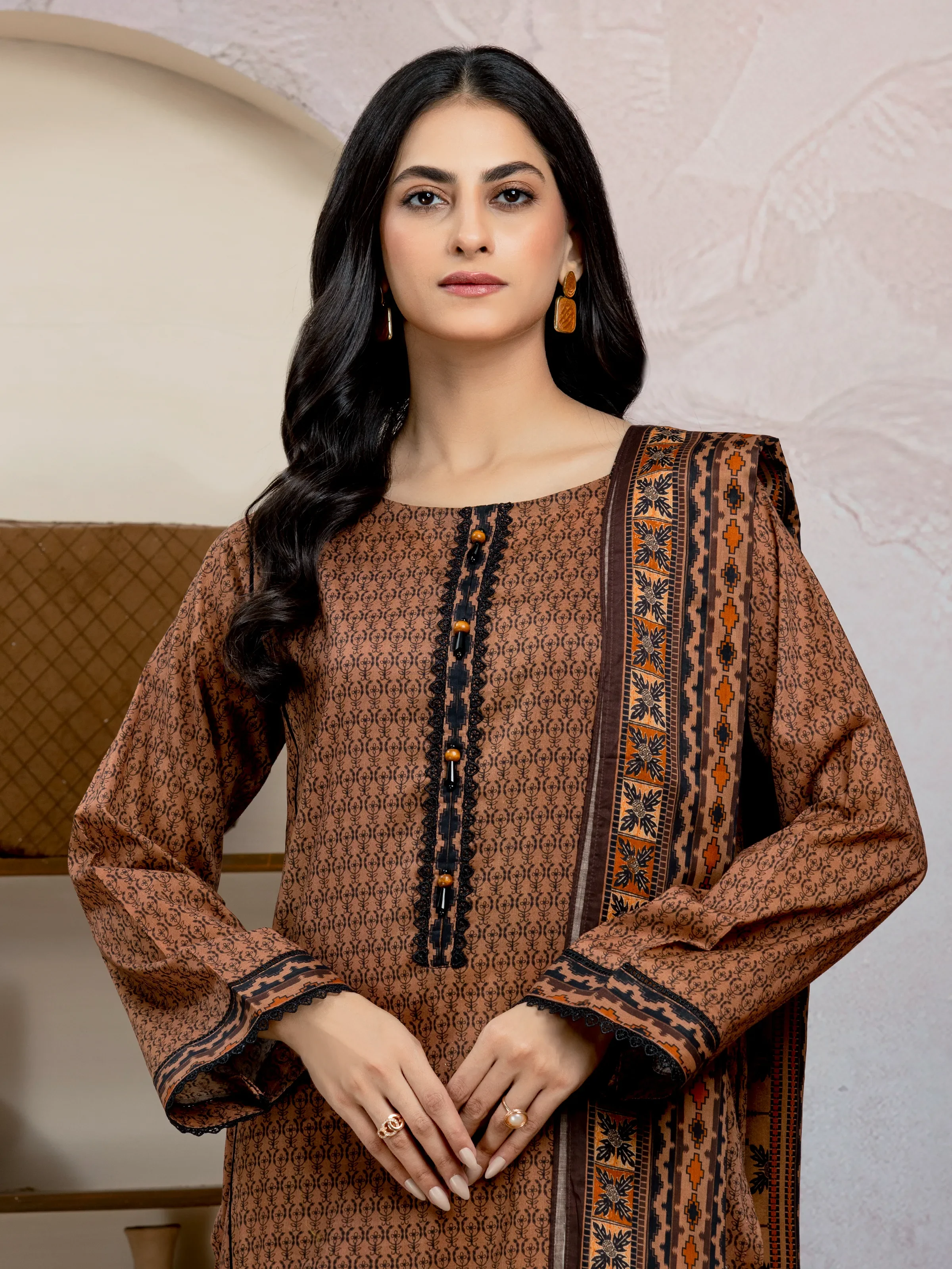 Printed Lawn Suit - EWU5A1-35212-3P - Image 5