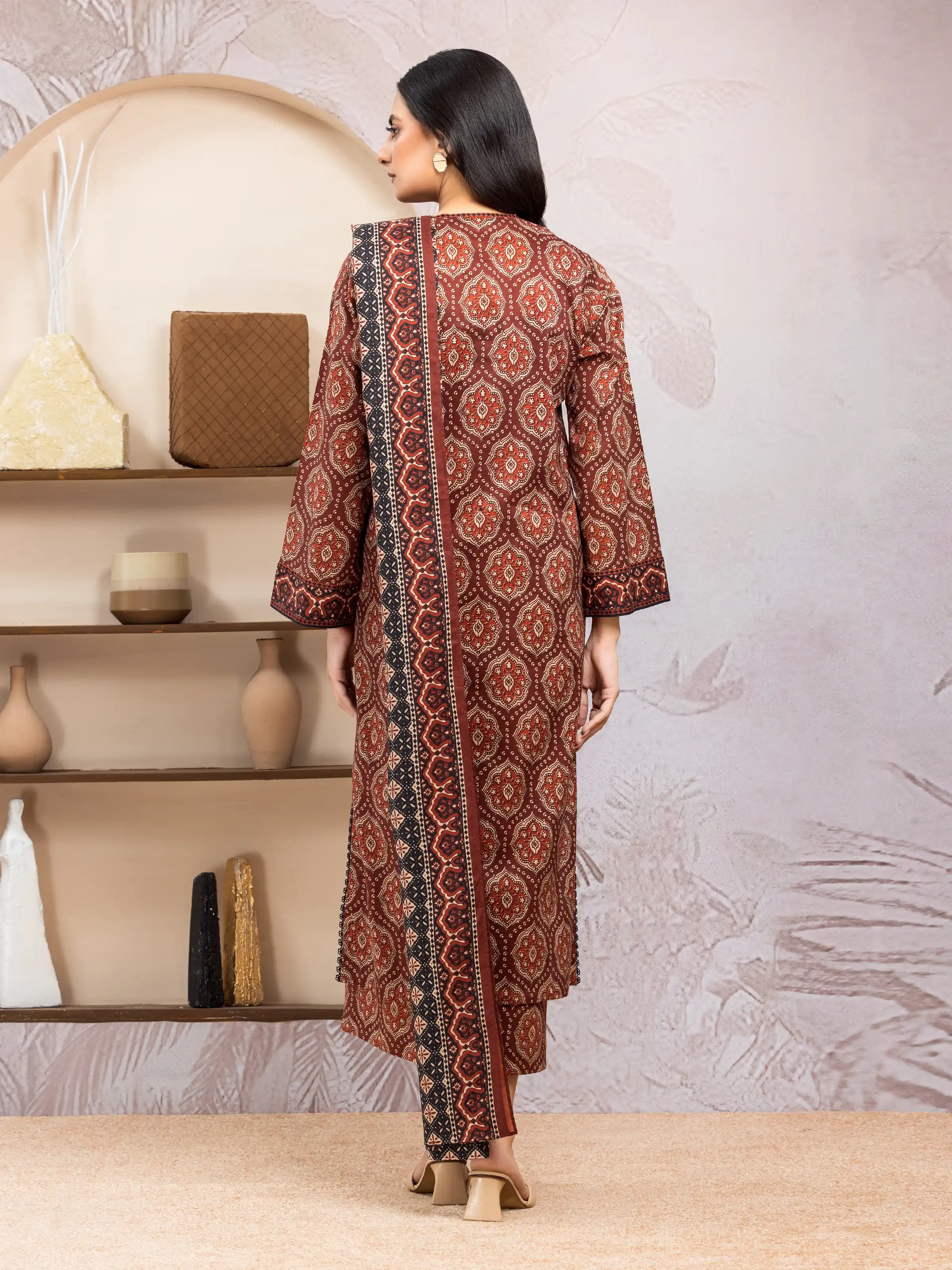 Printed Lawn Suit - EWU5A1-35034-3P - Image 2