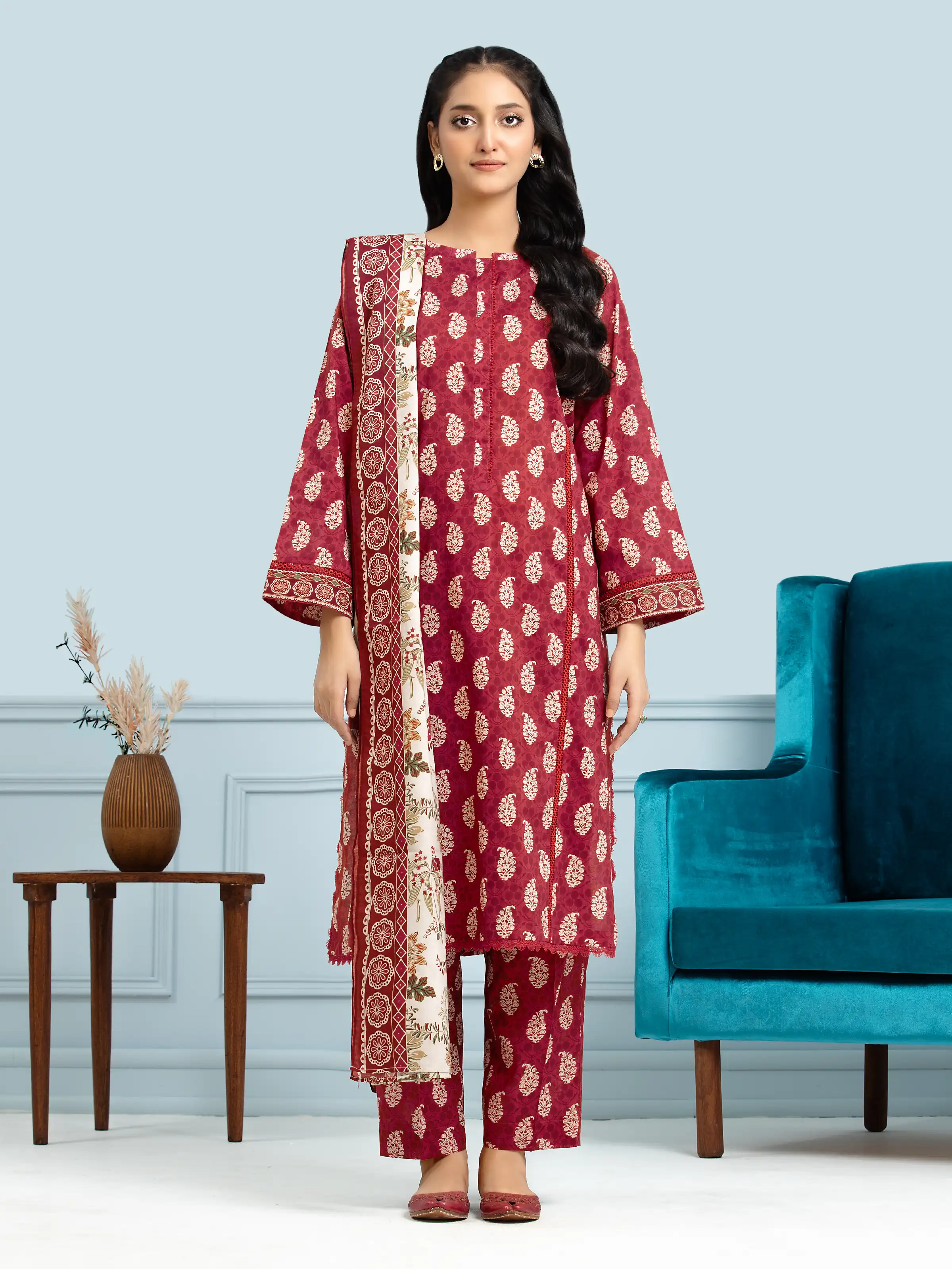 Printed Khaddar Suit - EWU24A3-29646-3P