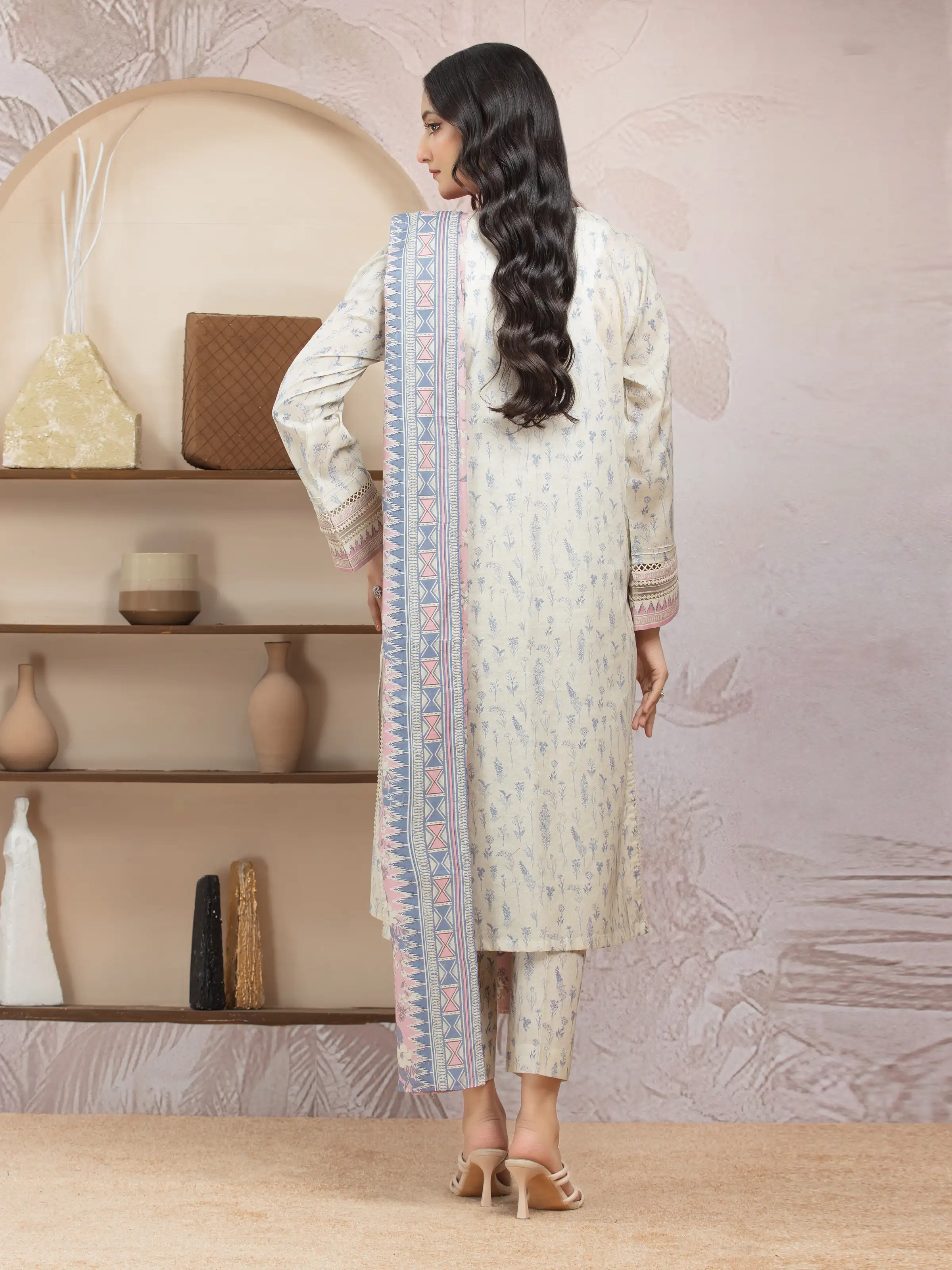 Printed Lawn Suit - EWU5A1-35021-3P - Image 2