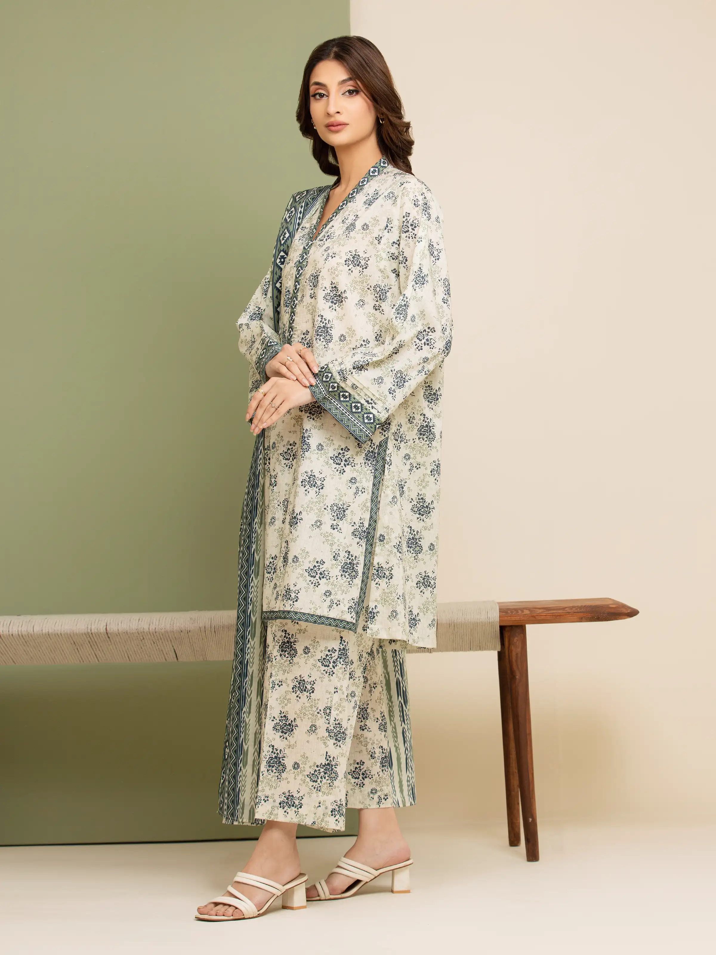 Printed Lawn Suit - EWU5A1-35140-3P - Image 3