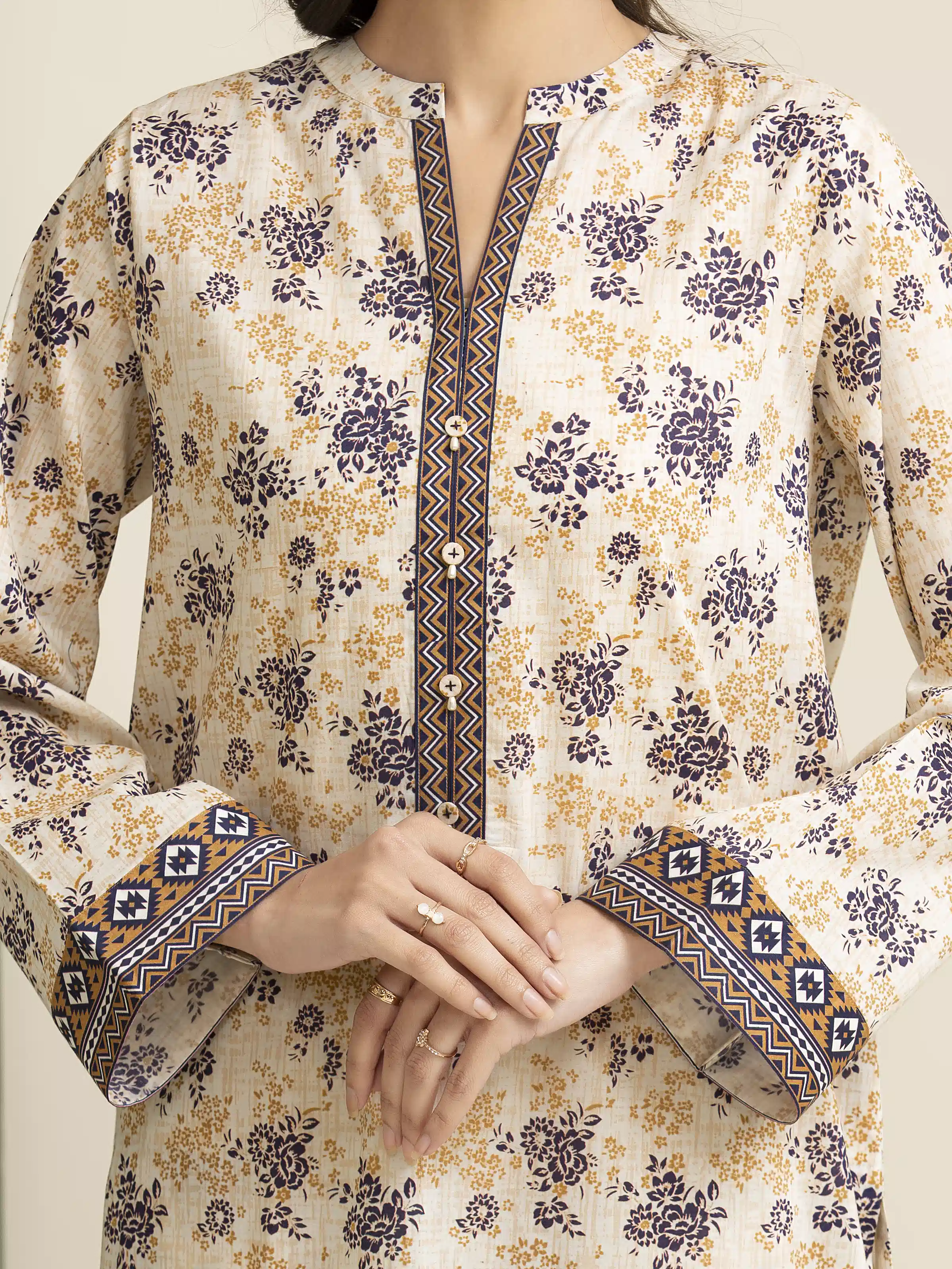 Printed Lawn Suit - EWU5A1-35141-3P - Image 5