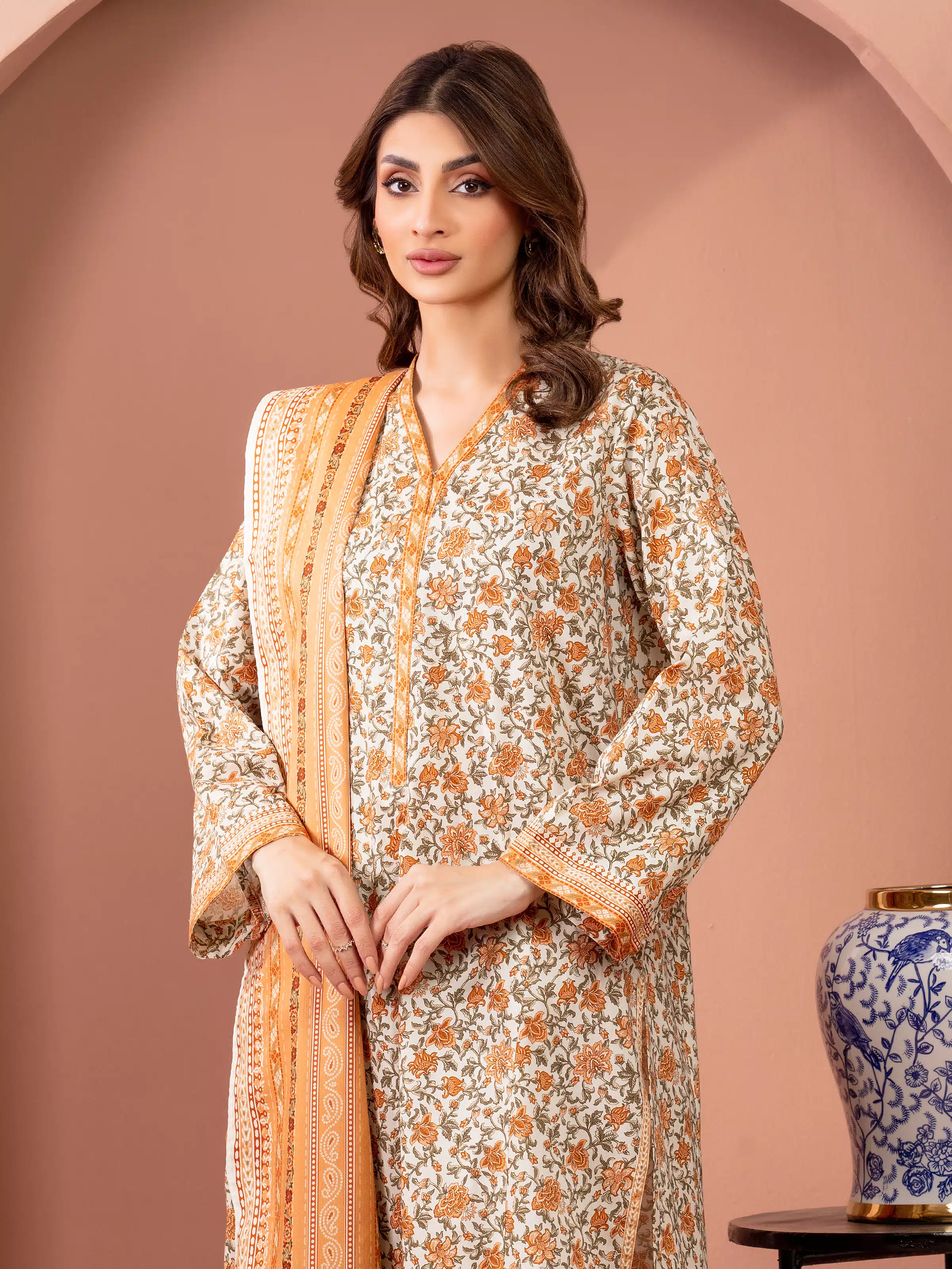 Printed Lawn Suit - EWU5A1-35153-3P - Image 2