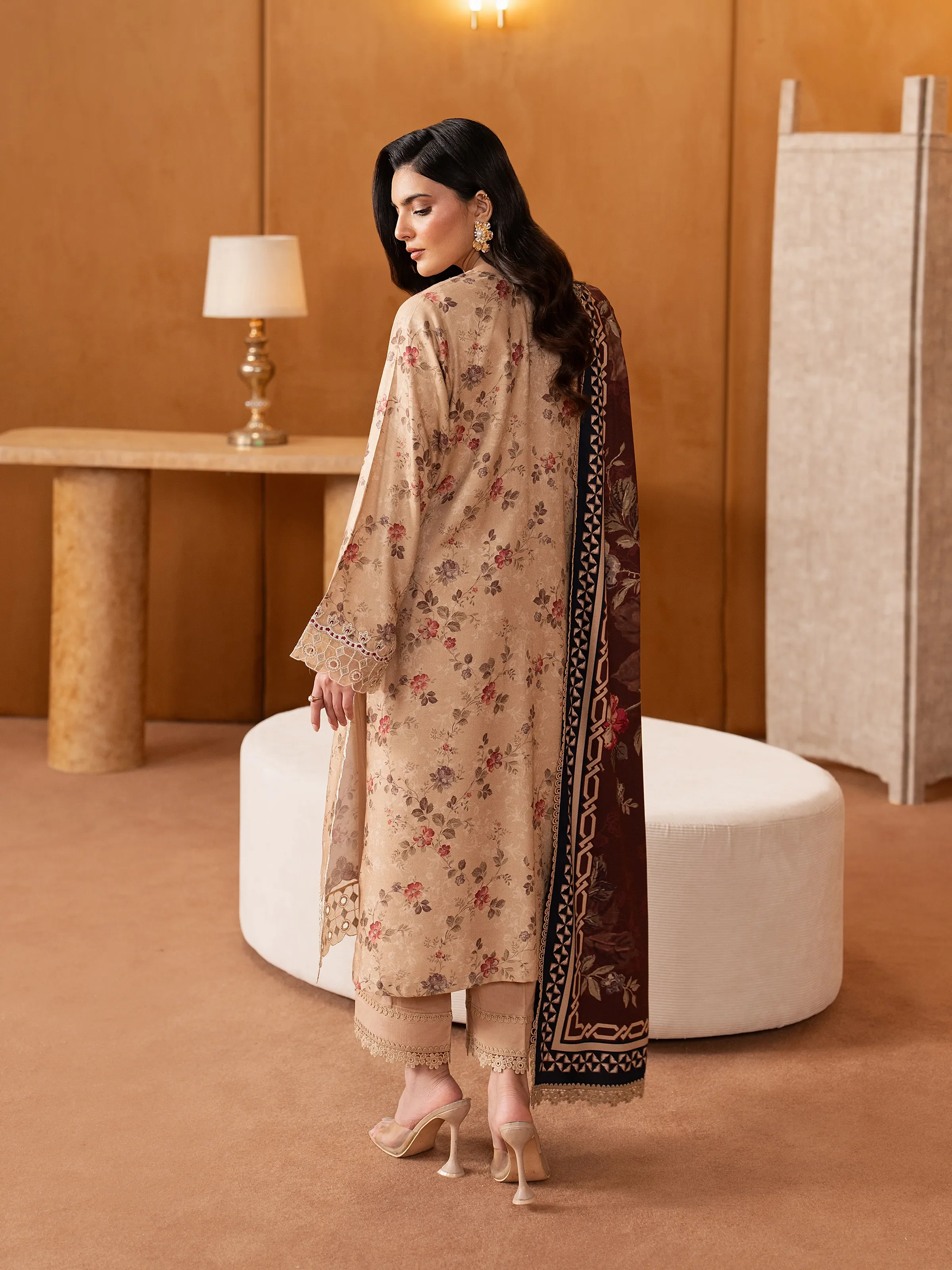 Embroidered Twill Viscose Suit - EWU5V20-32087-3P - Image 6