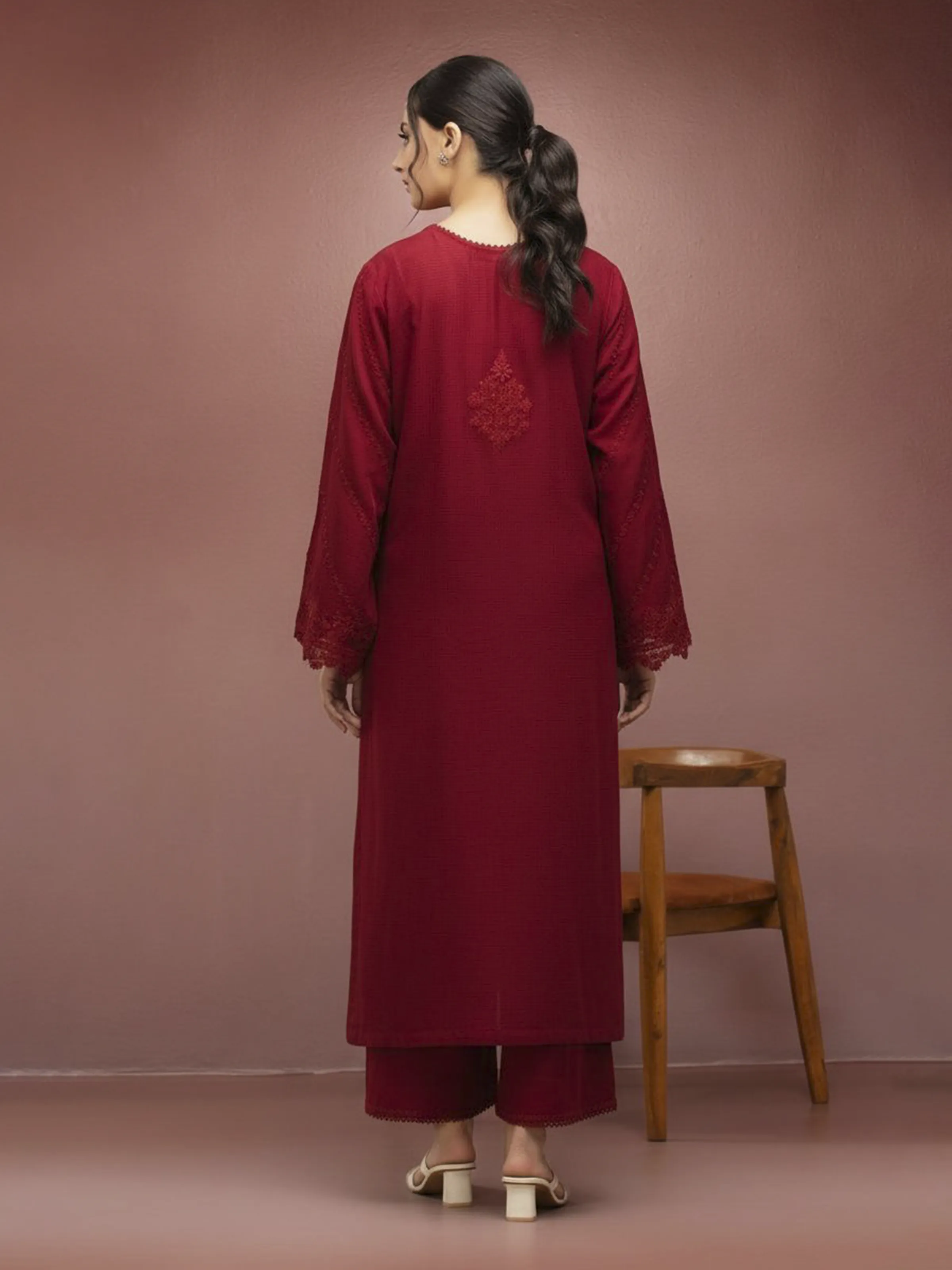 Embroidered Lawn Shirt - EWU5V1-31240S - Image 2