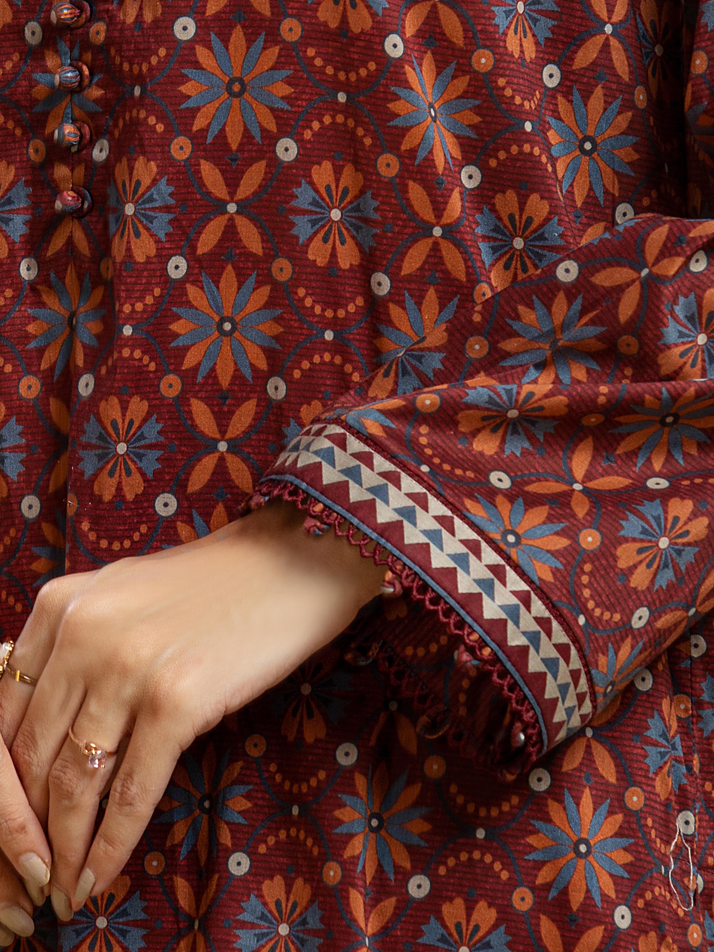 Printed Khaddar Suit - EWU5A3-35989-3P - Image 5