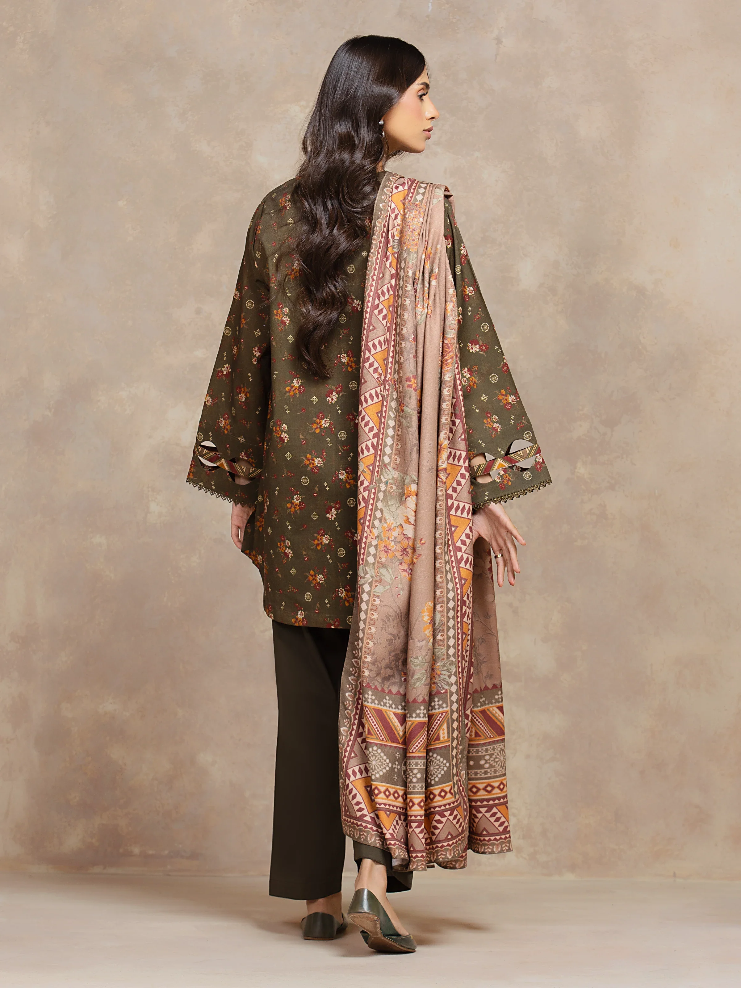 Printed Khaddar Suit - EWU5M3-034-3P - Image 5