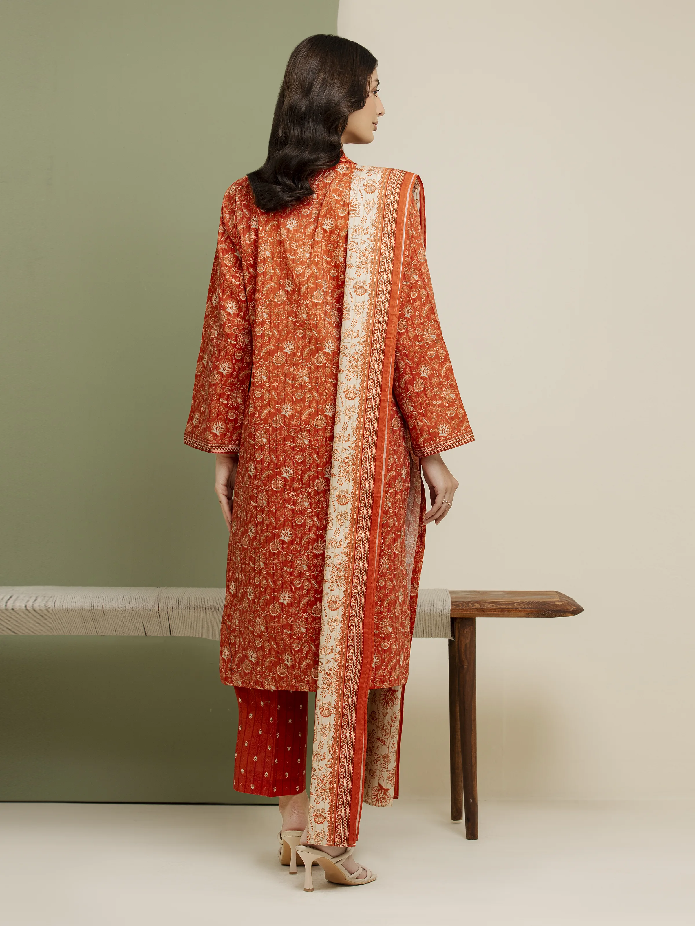 Printed Lawn Suit - EWU5A1-35041-3P - Image 2