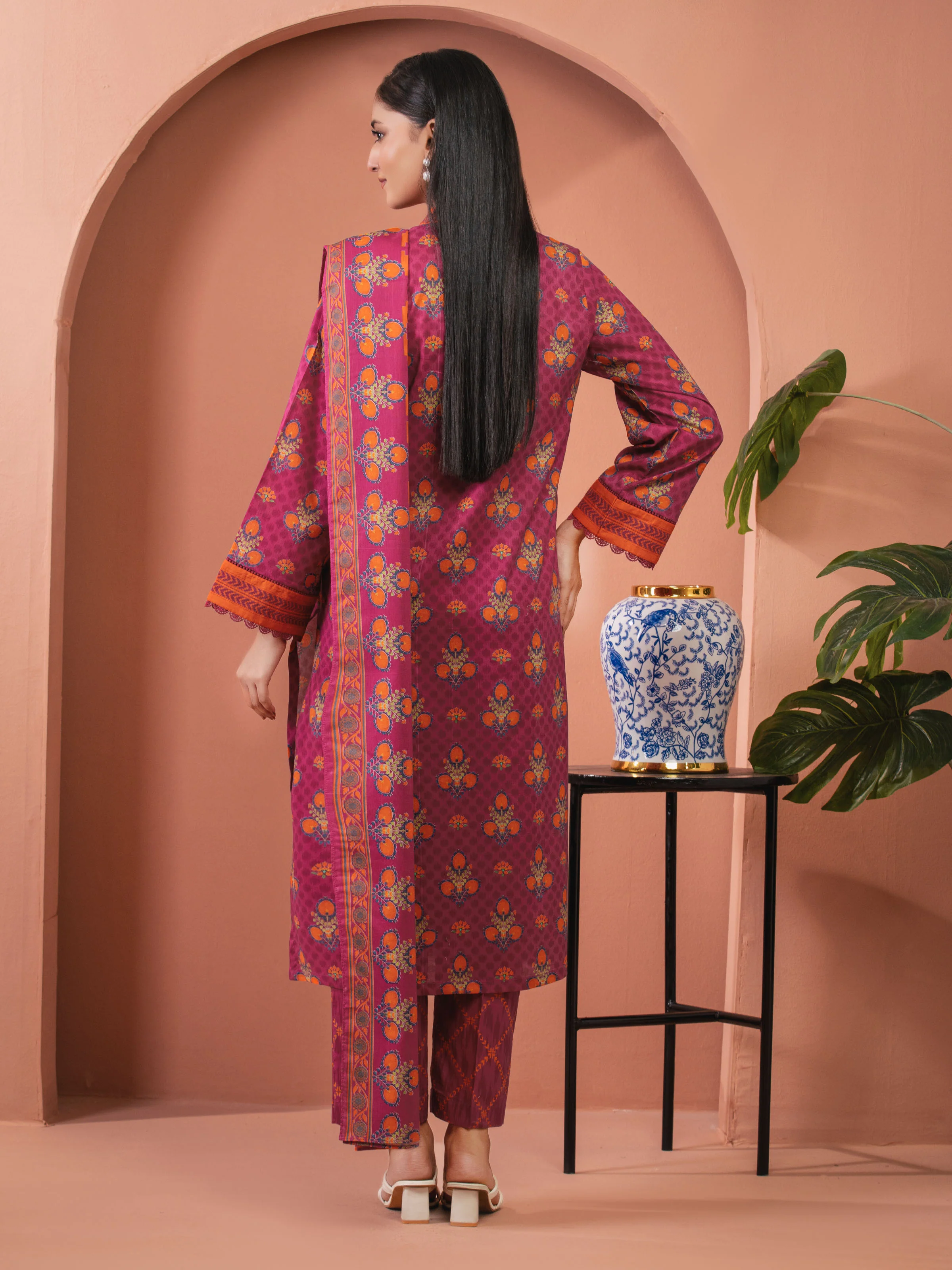 Printed Lawn Suit - EWU5A1-35665-3P - Image 6