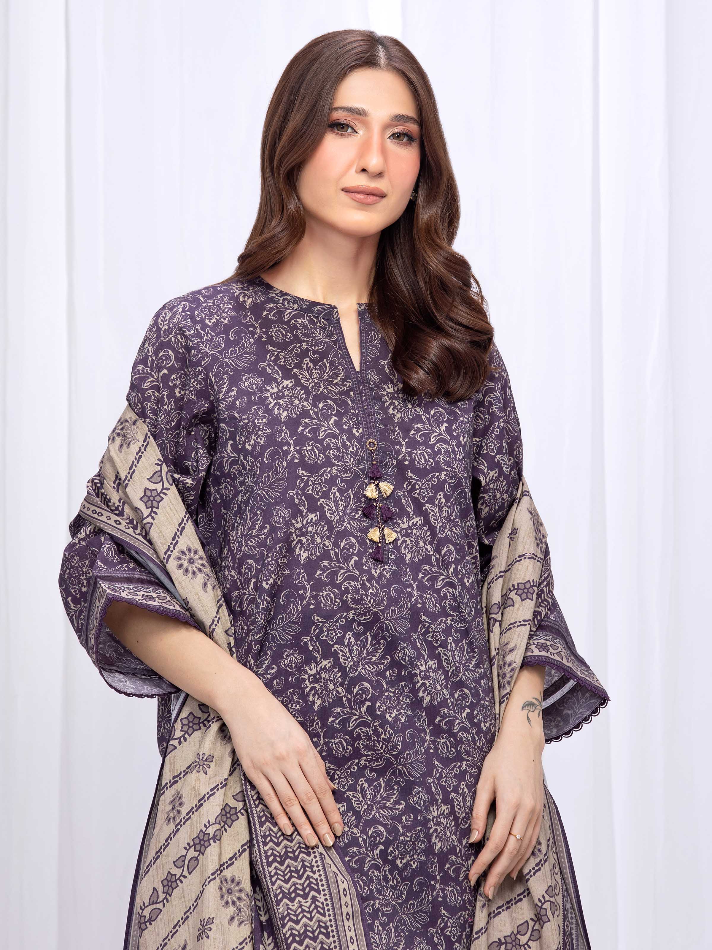 Printed Khaddar Suit - EWU5A3-36004-3P - Image 2