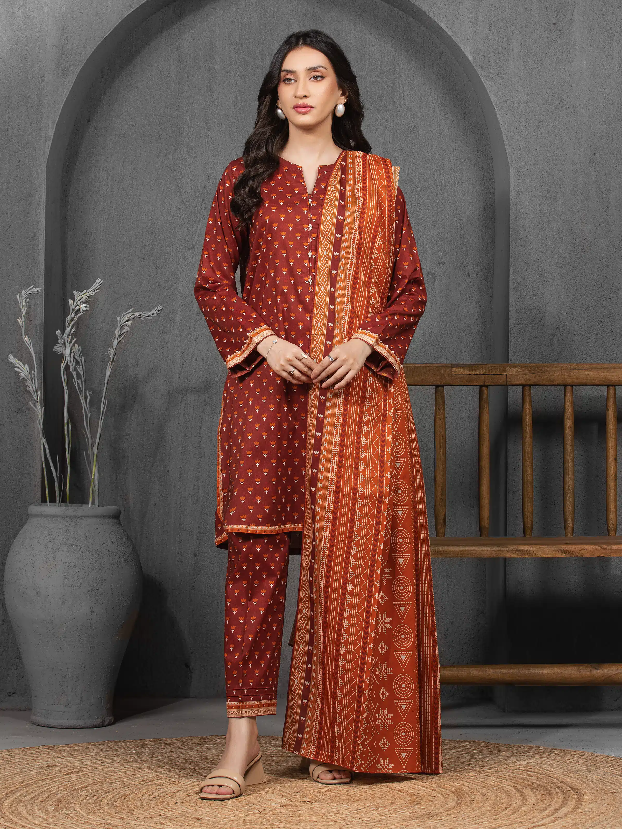 Printed Cambric Suit - EWU5A2-35847-3P