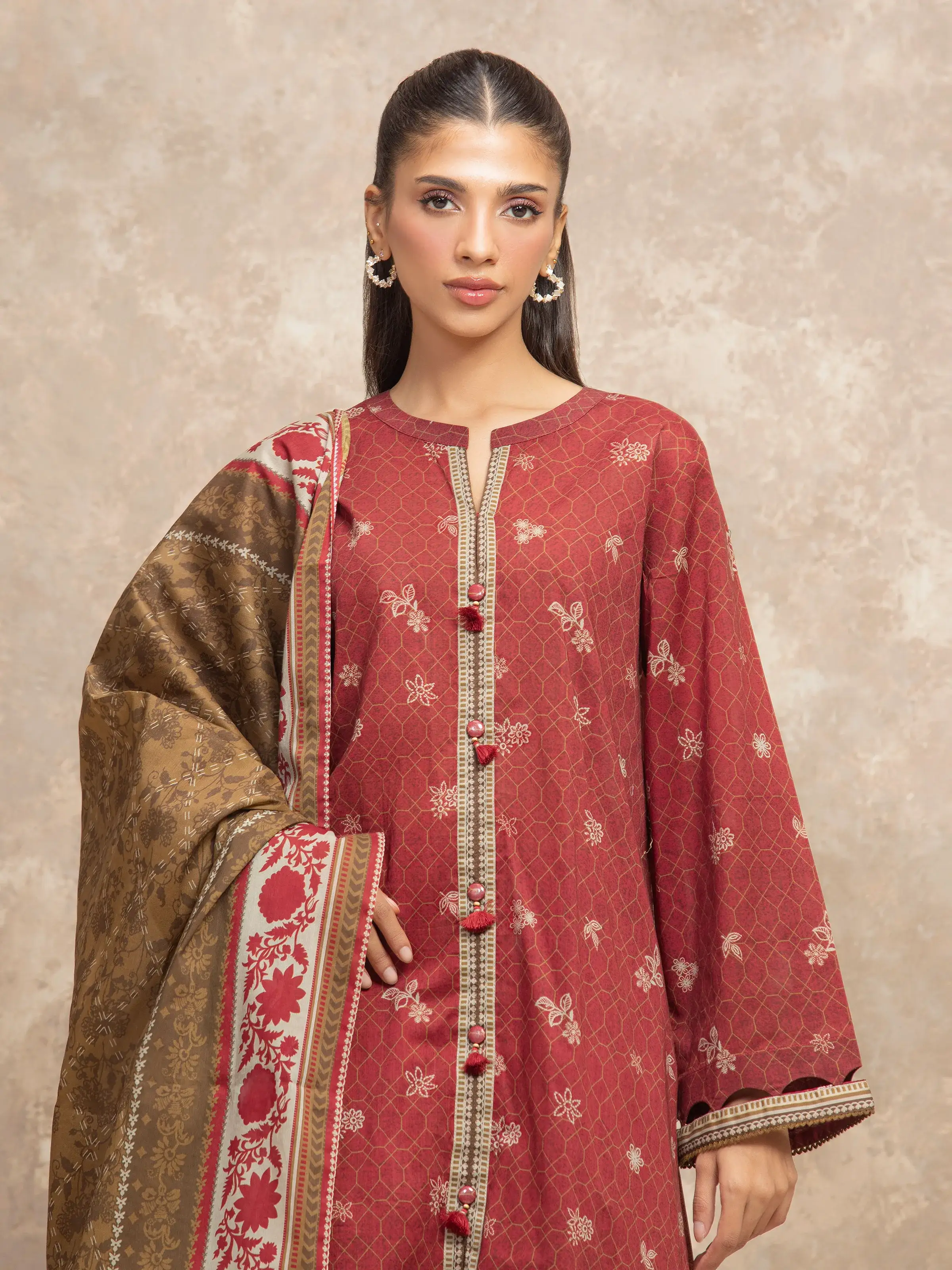 Printed Khaddar Suit - EWU5A3-36012-3P - Image 2