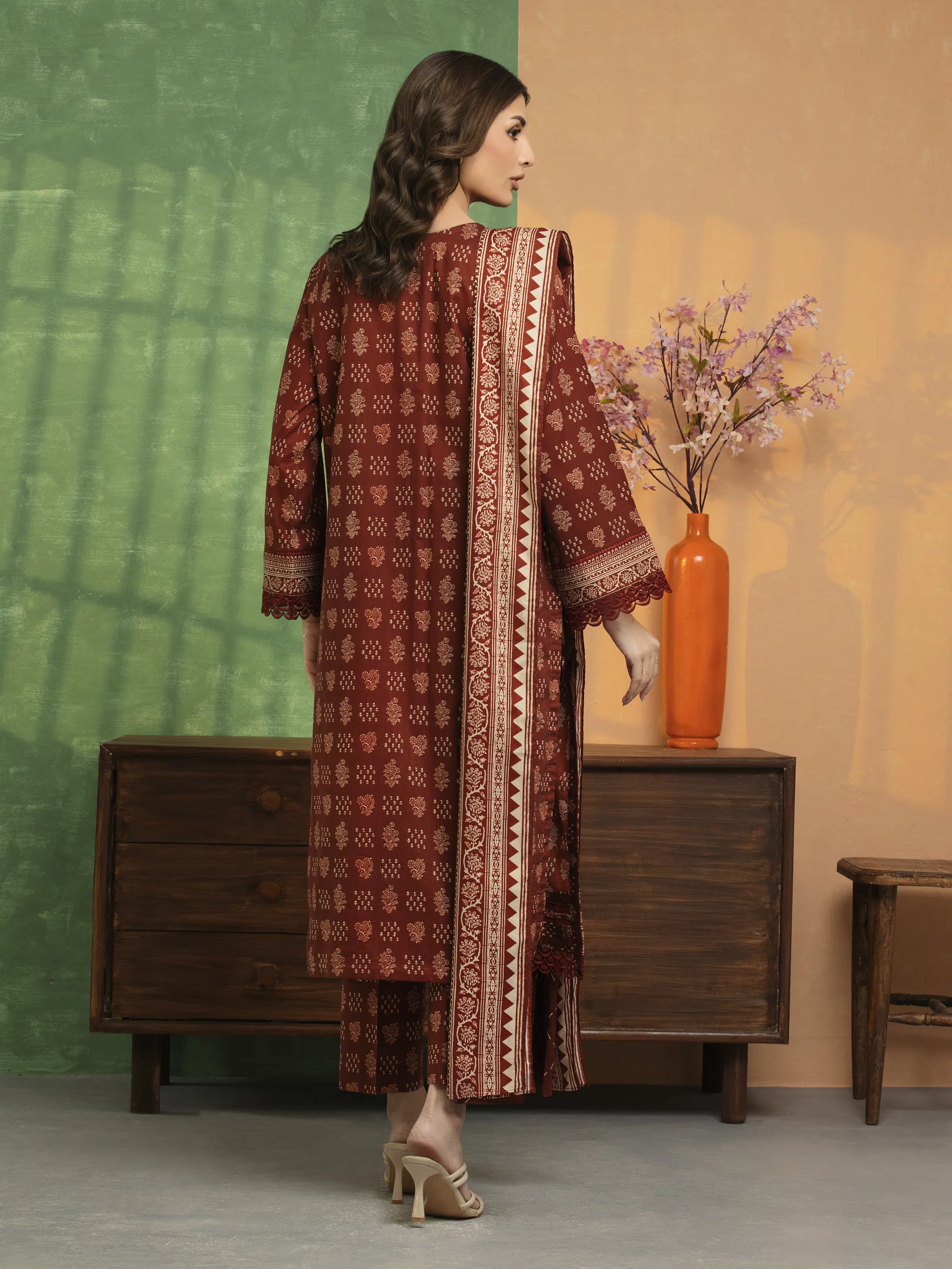 Printed Lawn Suit - EWU5A1-35657-3P - Image 6