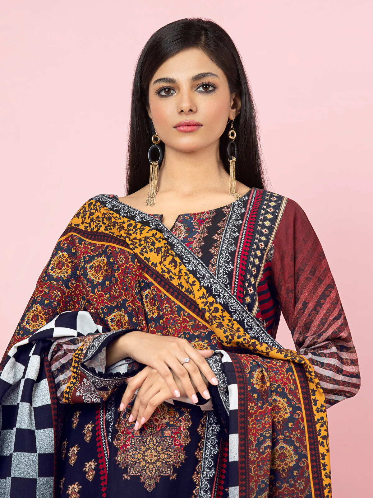 Printed Viscose Shirt Dupatta - EWU22A4-24019SD - Image 4
