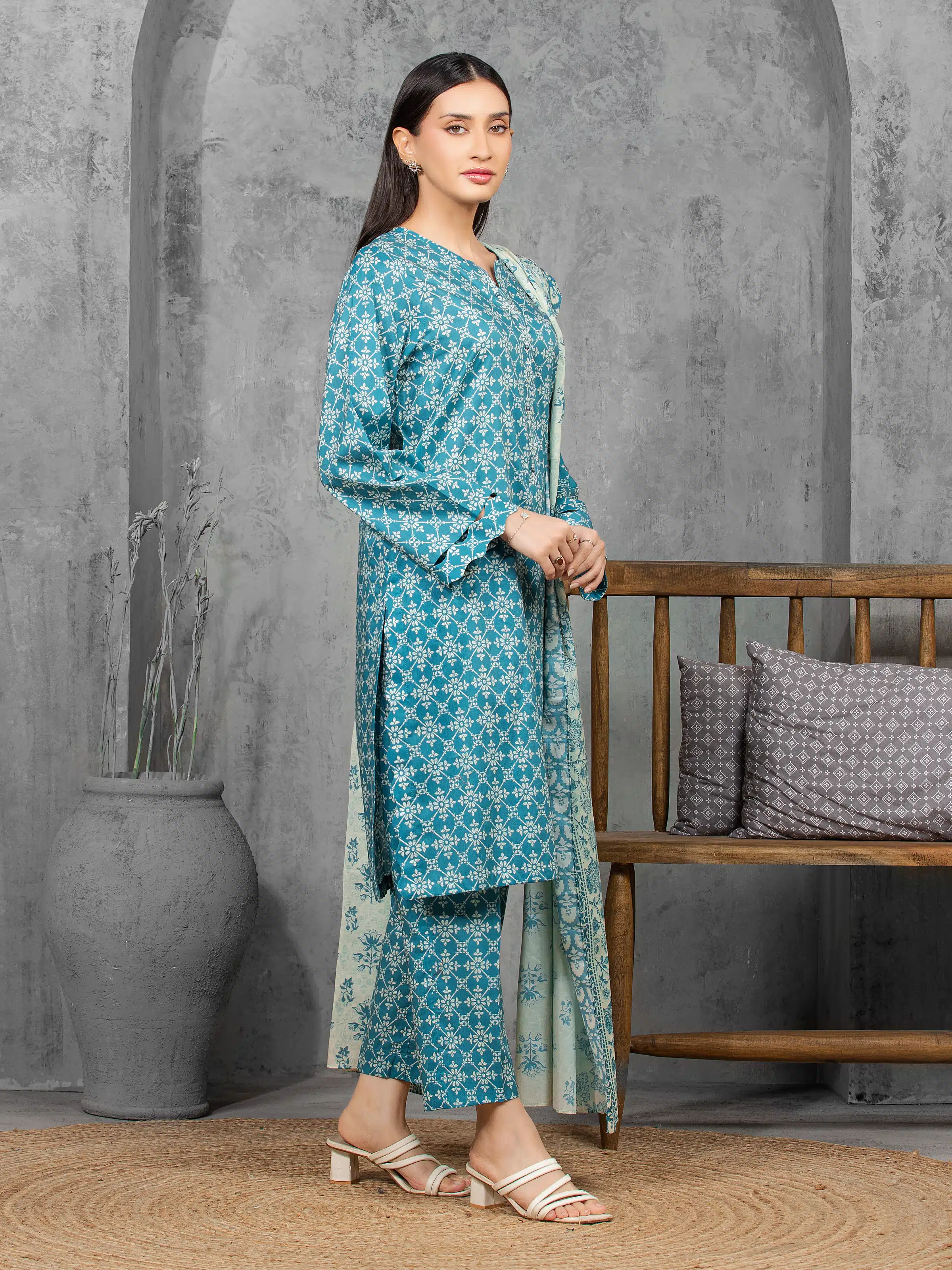 Printed Cambric Suit - EWU5A2-35854-3P - Image 4