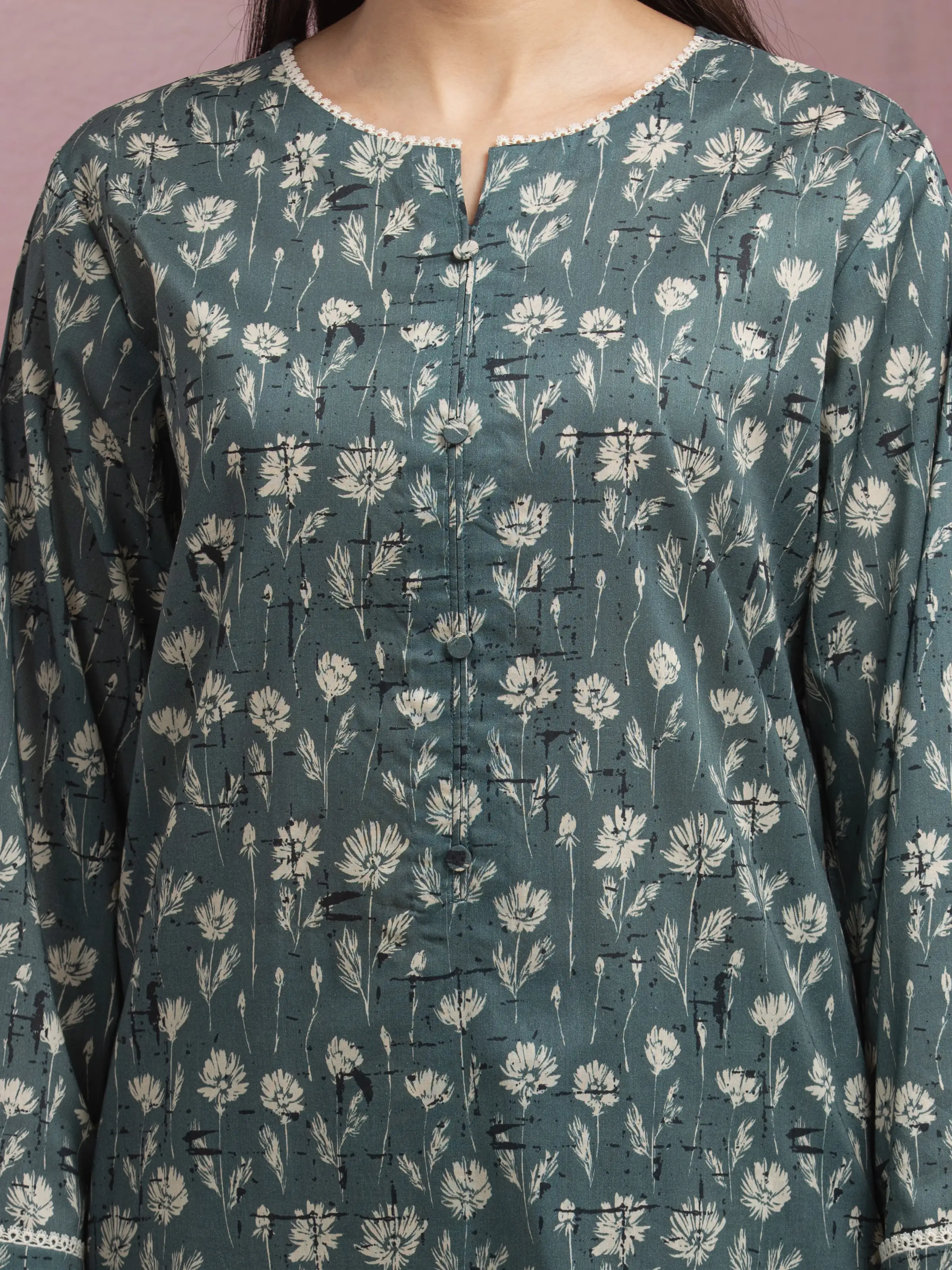 Printed Lawn Suit - EWU5A1-35054-3P - Image 5