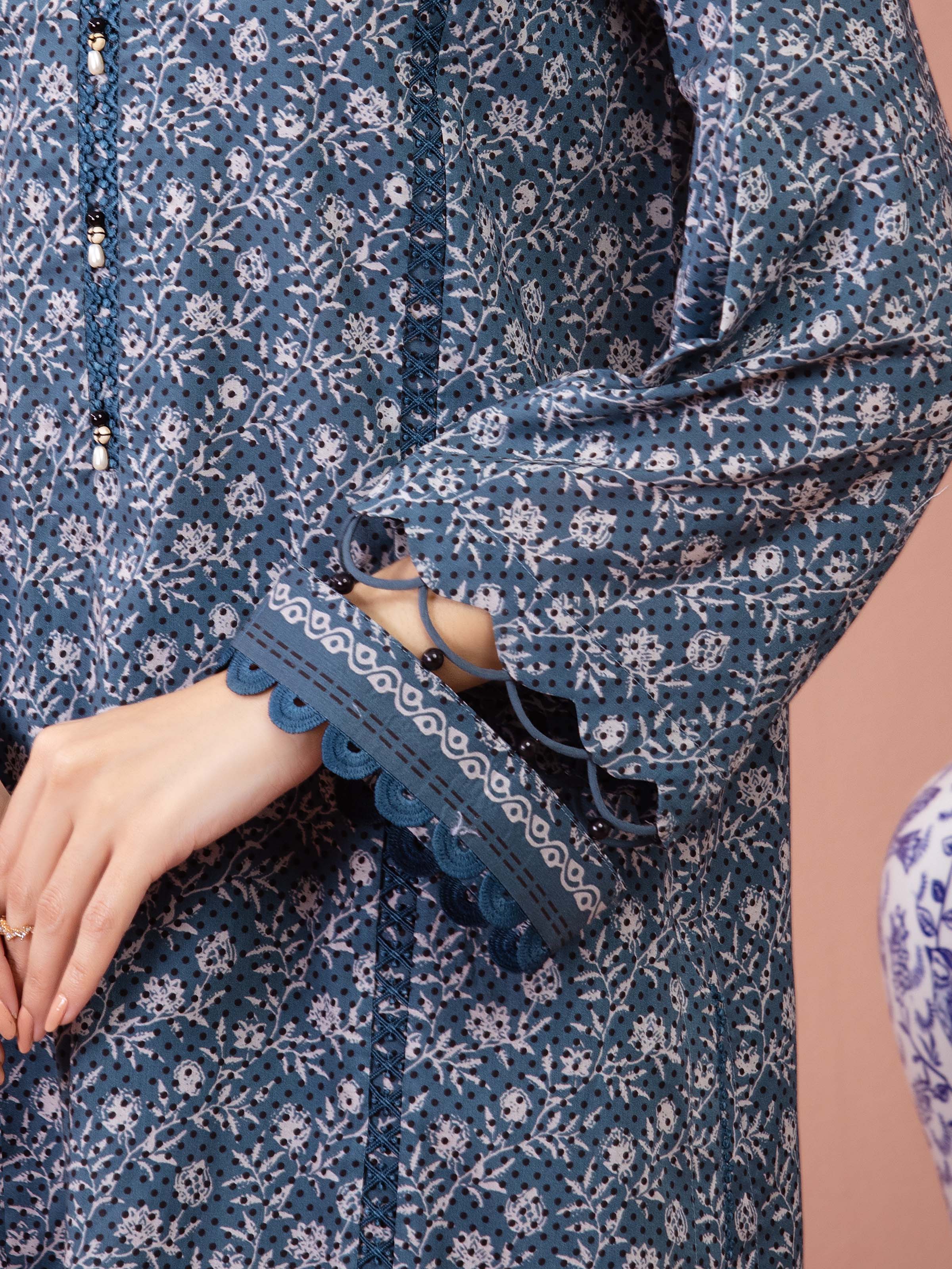 Printed Lawn Suit - EWU5A1-35635-3P - Image 4