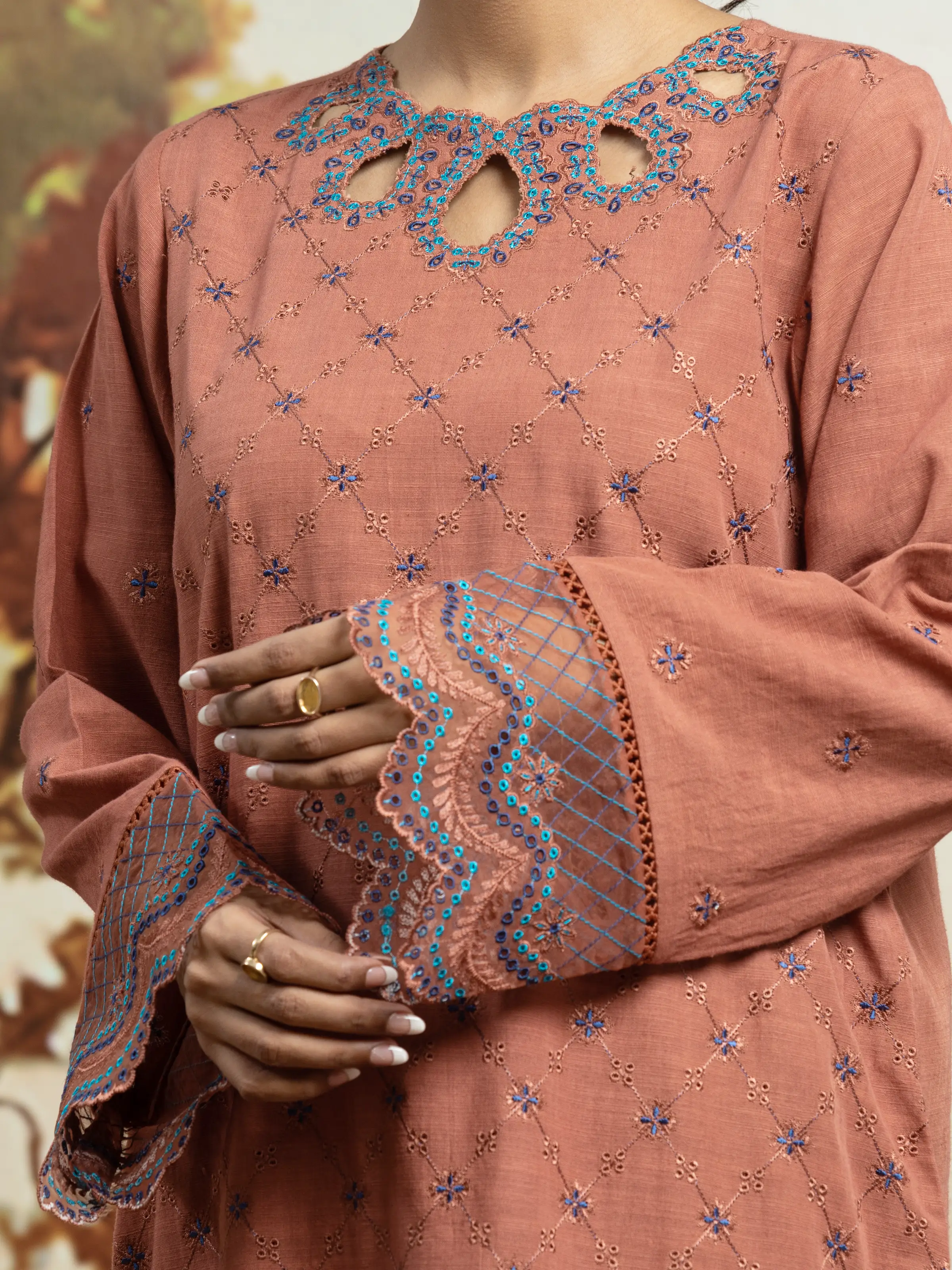 Embroidered Marina Twill Suit - EWU24V14-30216-3P - Image 3