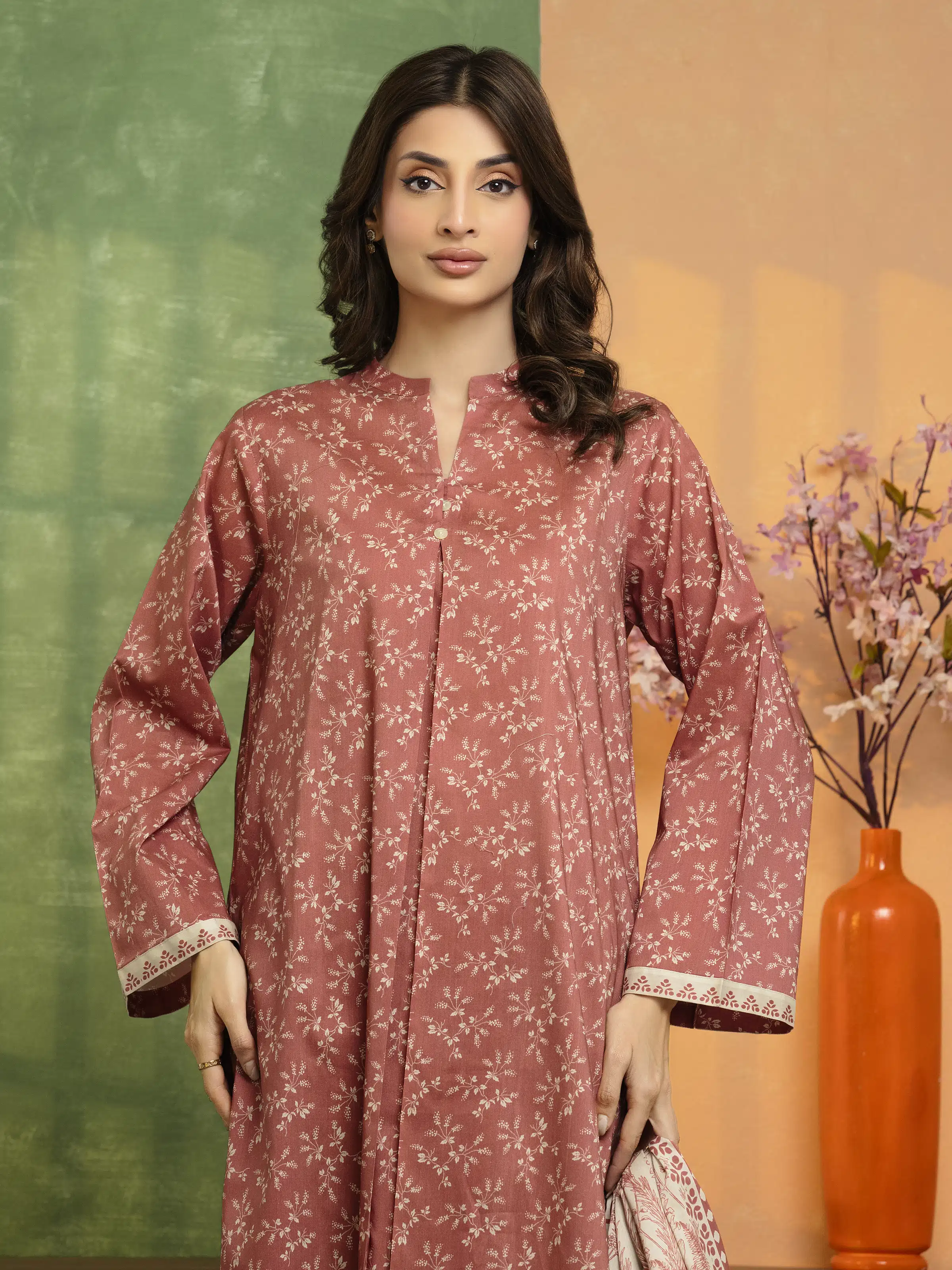 Printed Lawn Suit - EWU5A1-35157-3P - Image 2