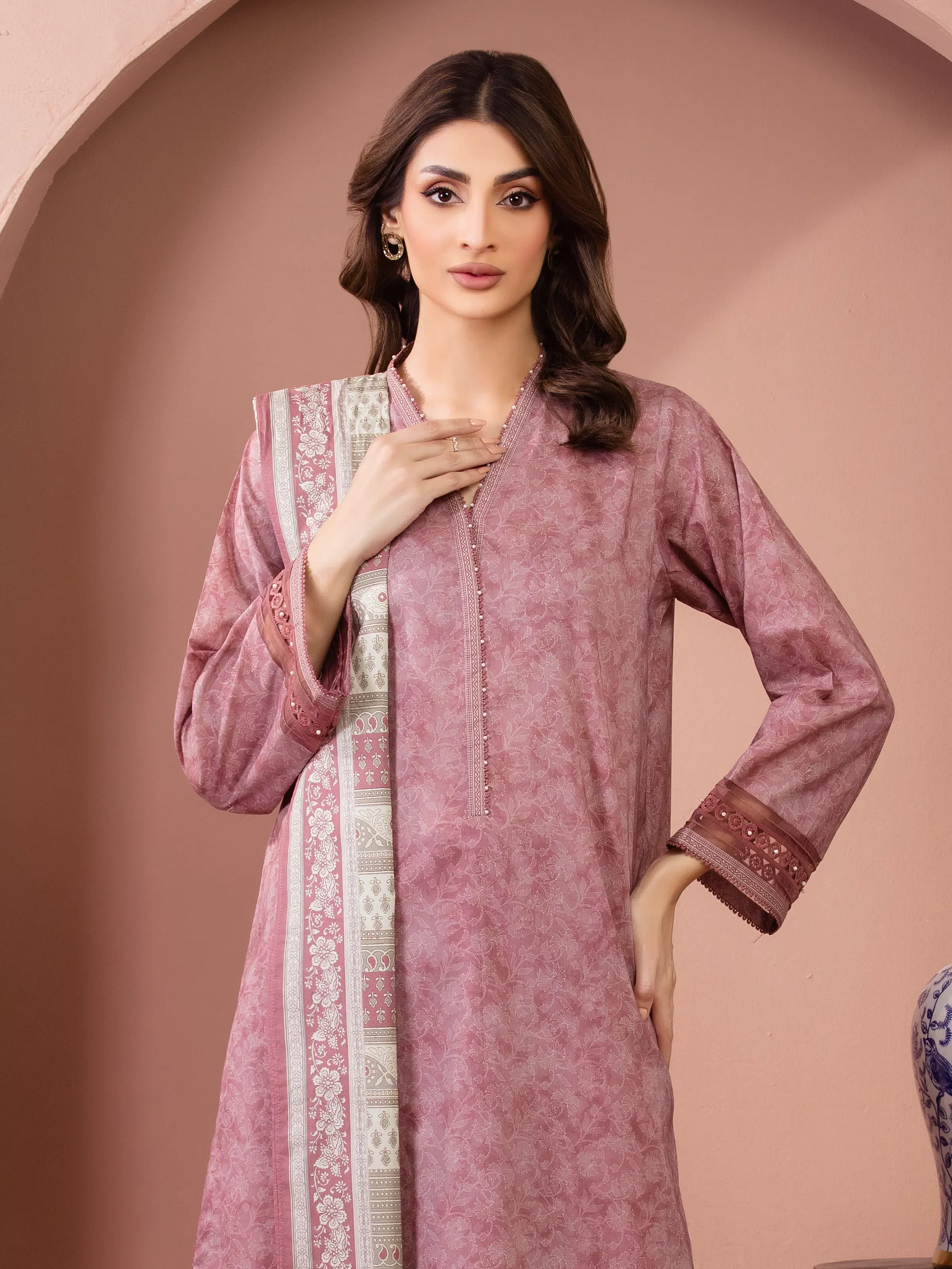 Printed Lawn Suit - EWU5A1-35637-3P - Image 2