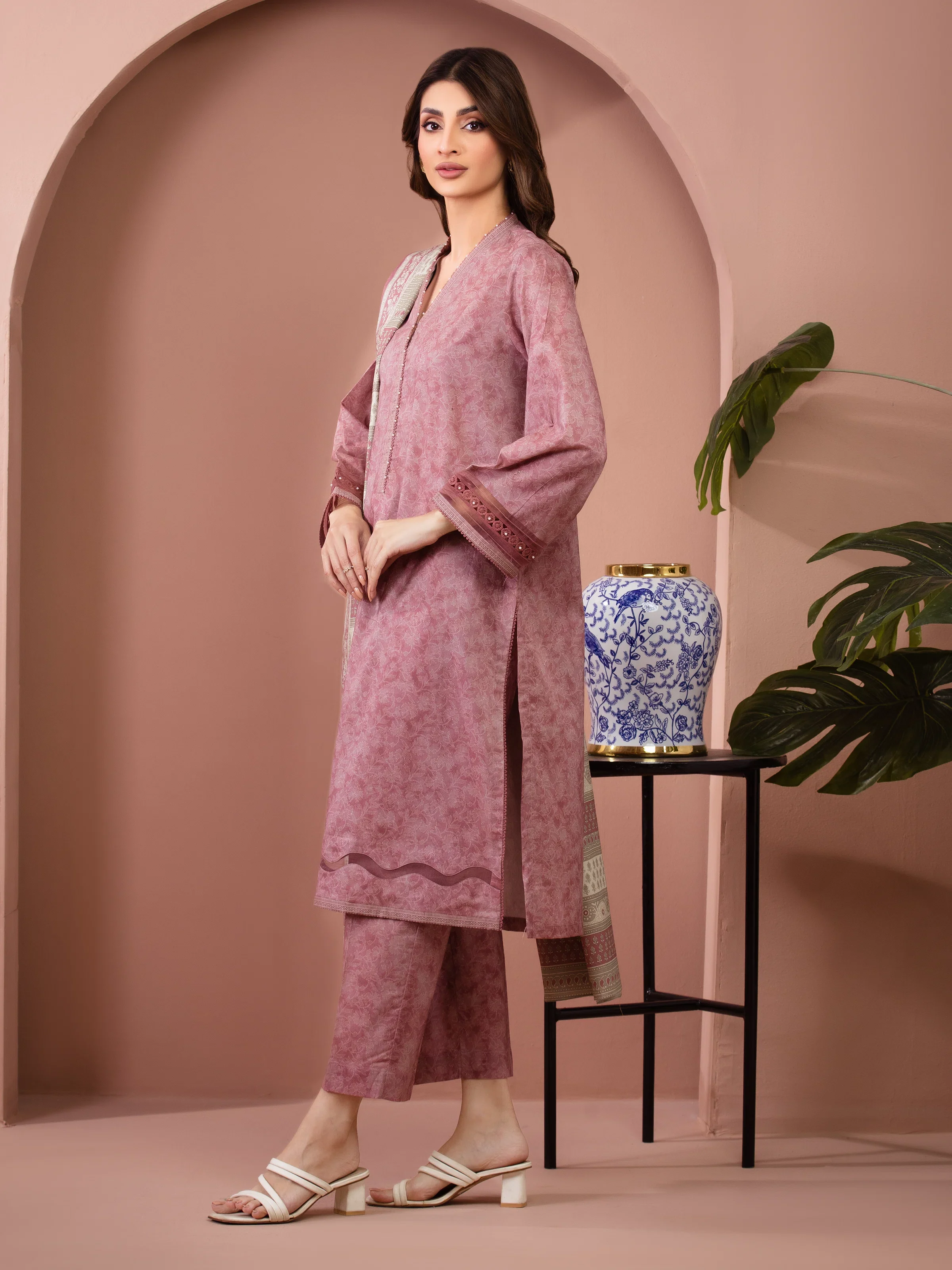 Printed Lawn Suit - EWU5A1-35637-3P - Image 5