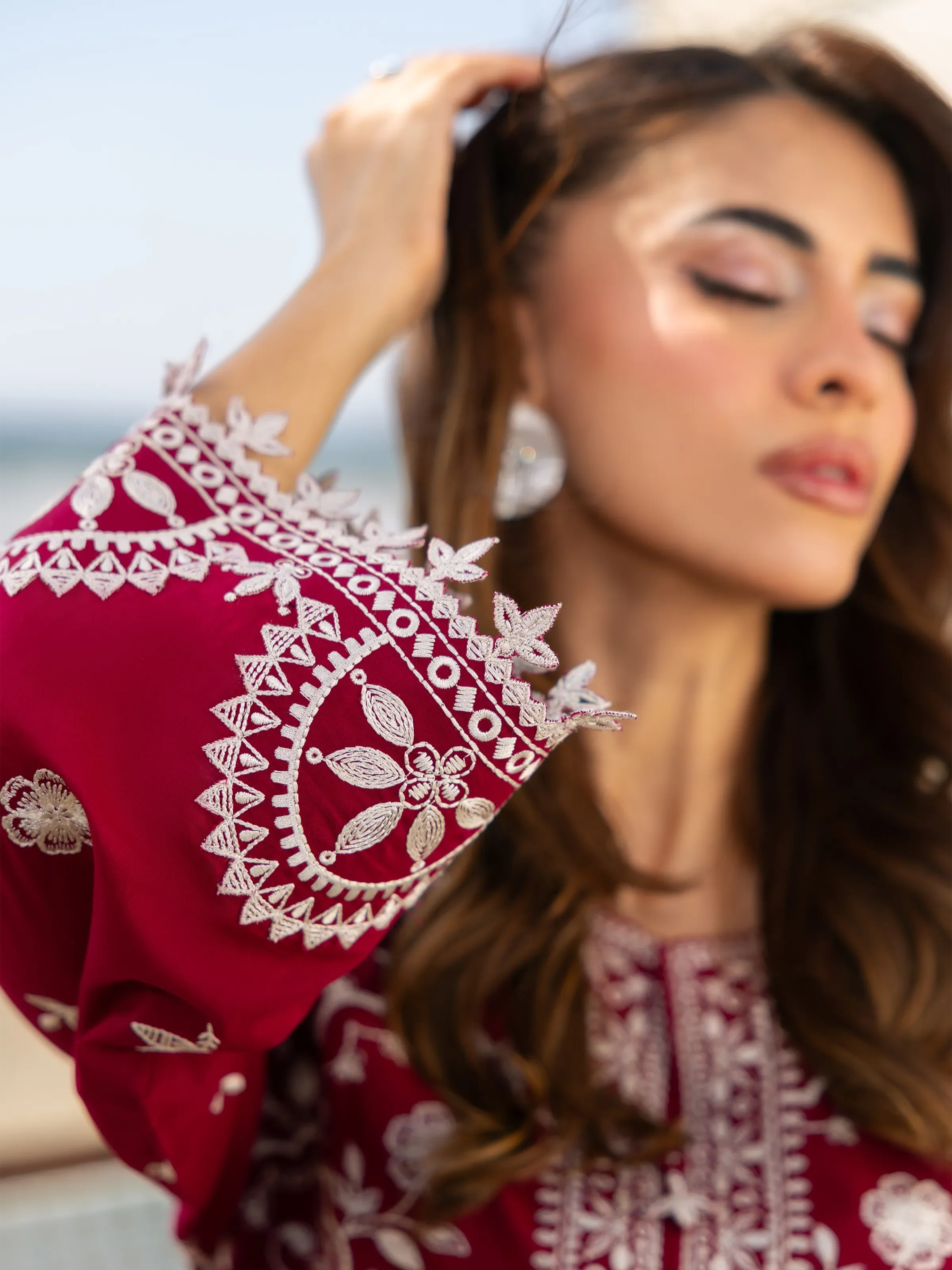Embroidered Cambric Suit - EWU6V2-33452-3P - Image 4