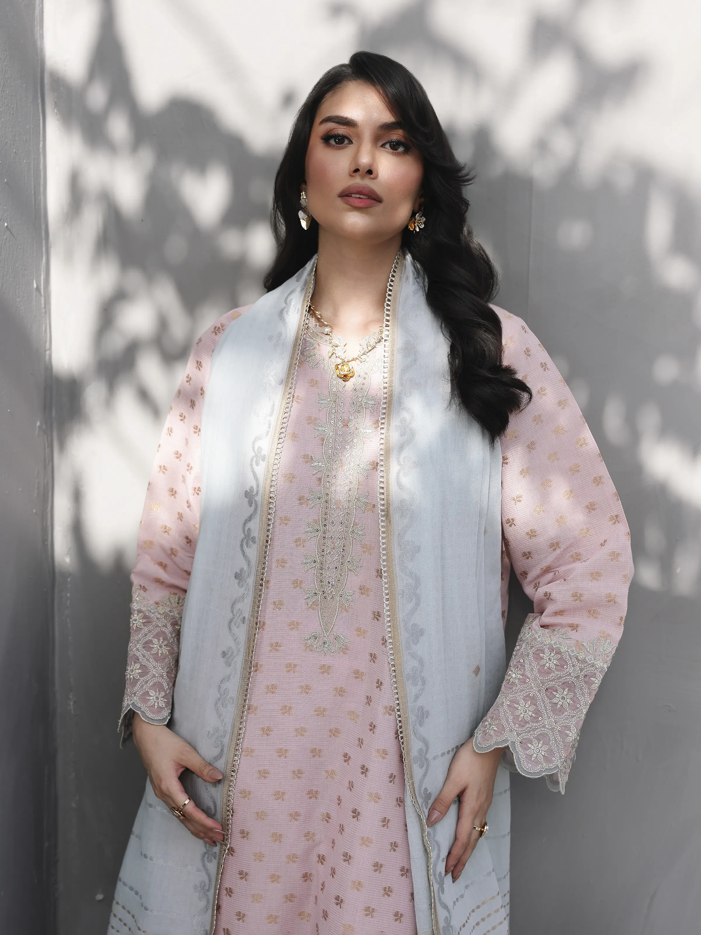 Embroidered Jacquard Suit - EWU6V3-33463-3P - Image 2
