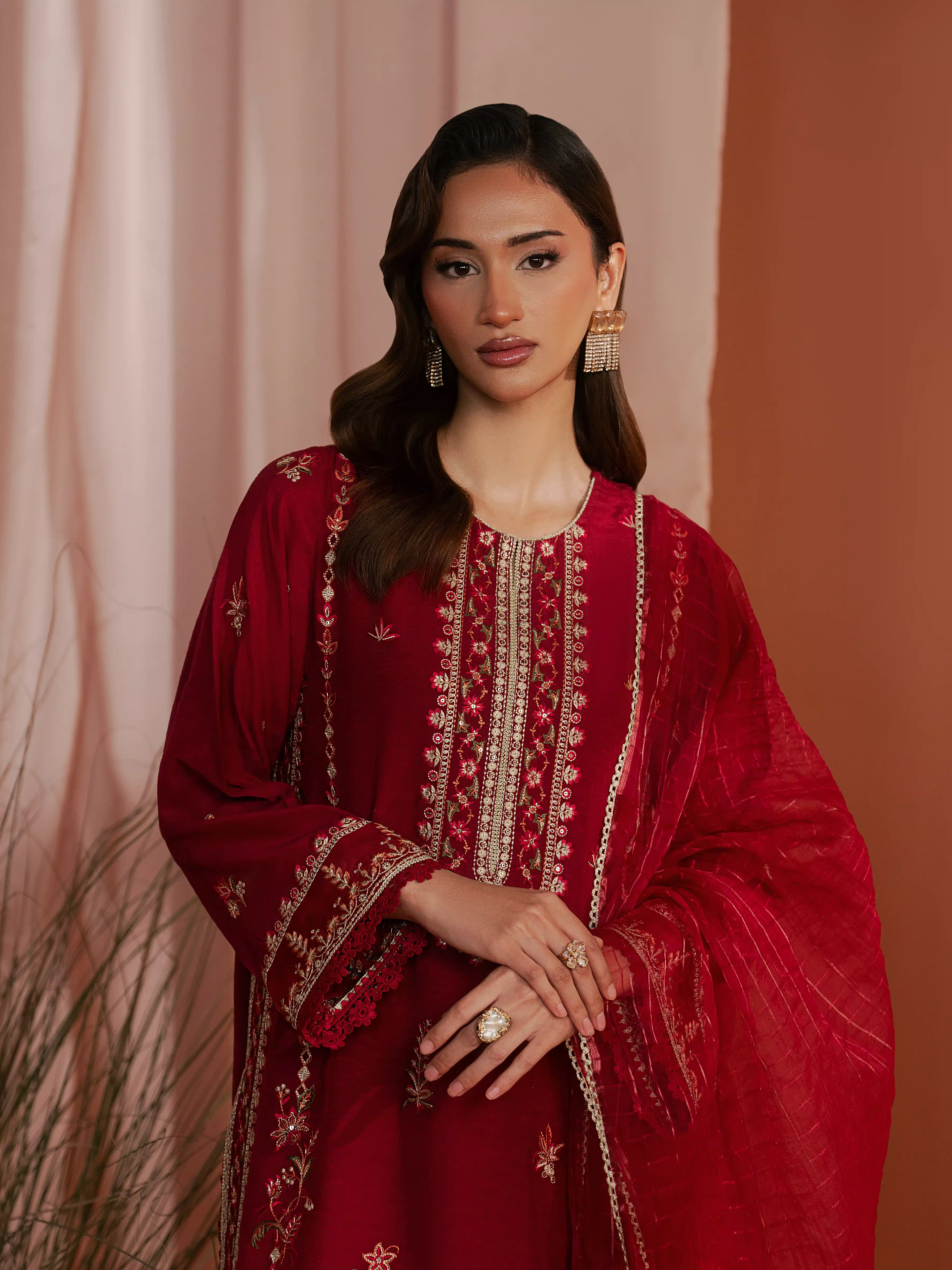 Embroidered Karandi Suit - EWU6V22-32091-3P - Image 3