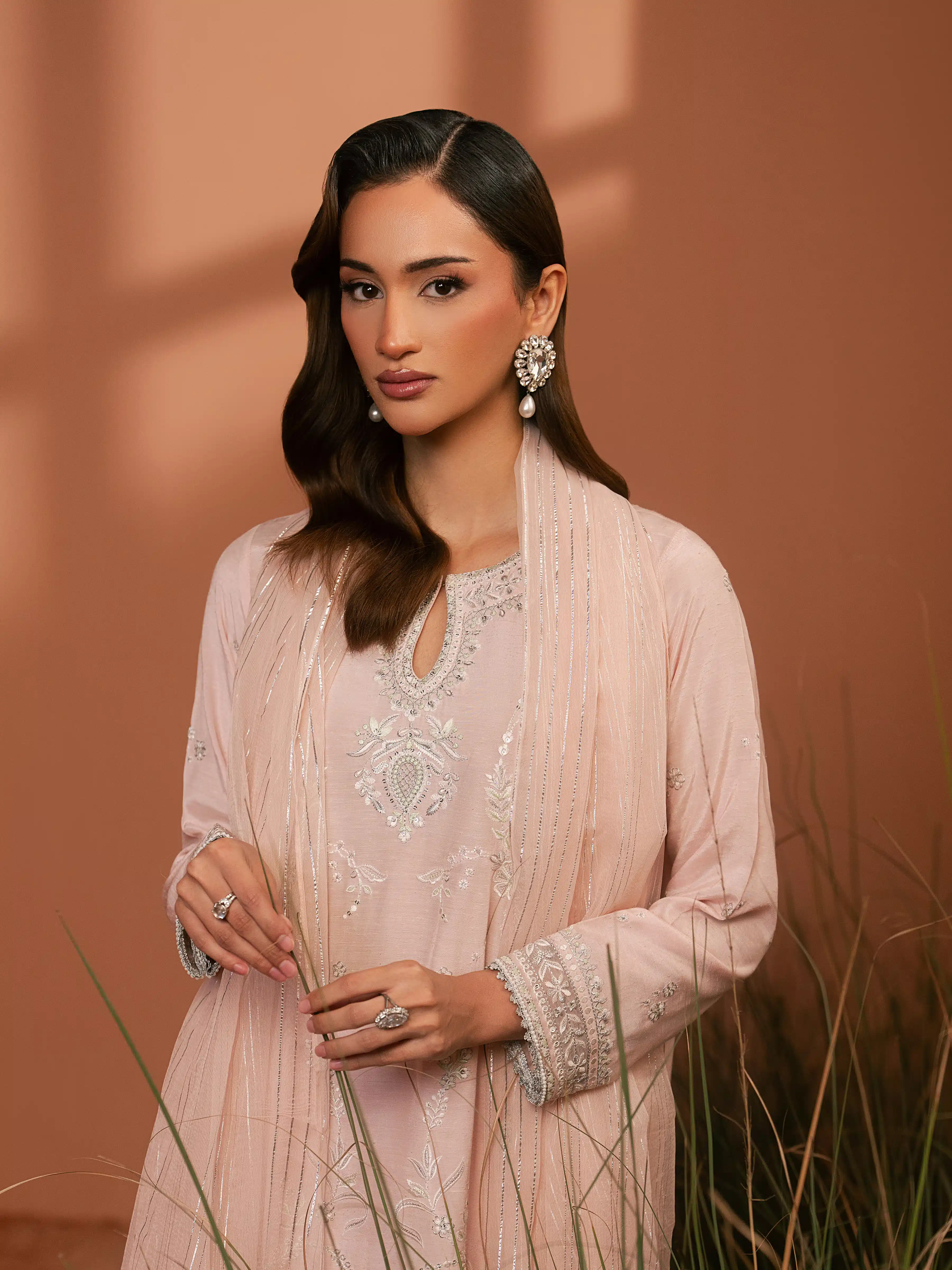Embroidered Karandi Suit - EWU6V22-32092-3P - Image 2