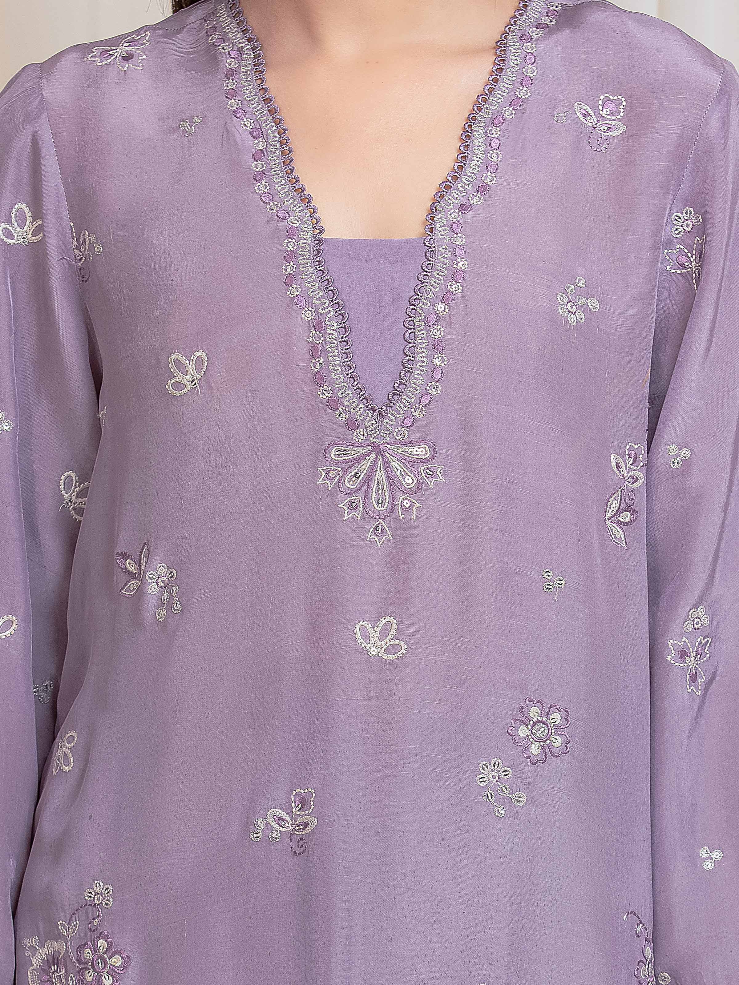 Embroidered Silk Suit - EWU6V24-32100-3P - Image 3