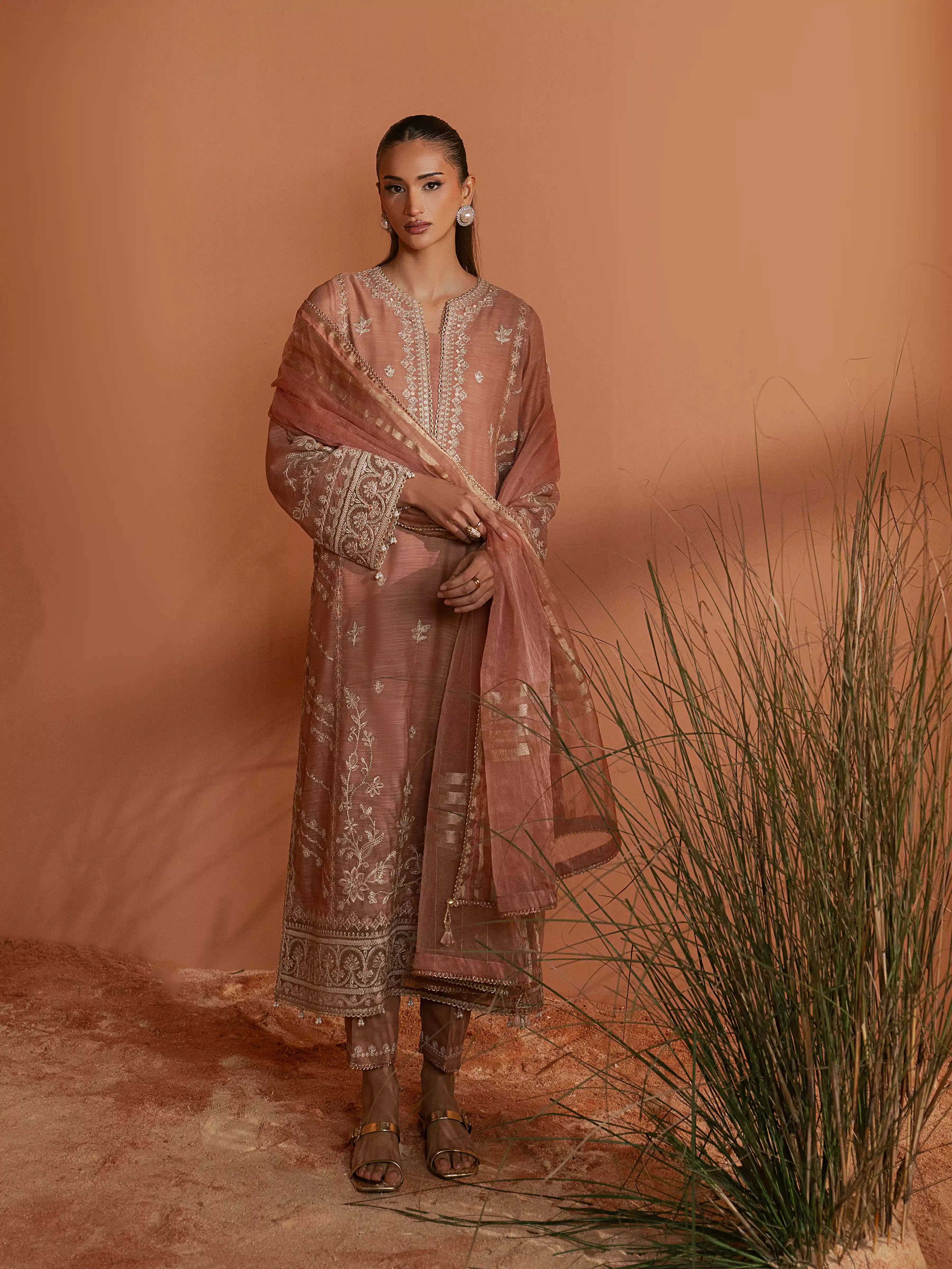 Embroidered Munar Suit - EWU6V21-32060-3P