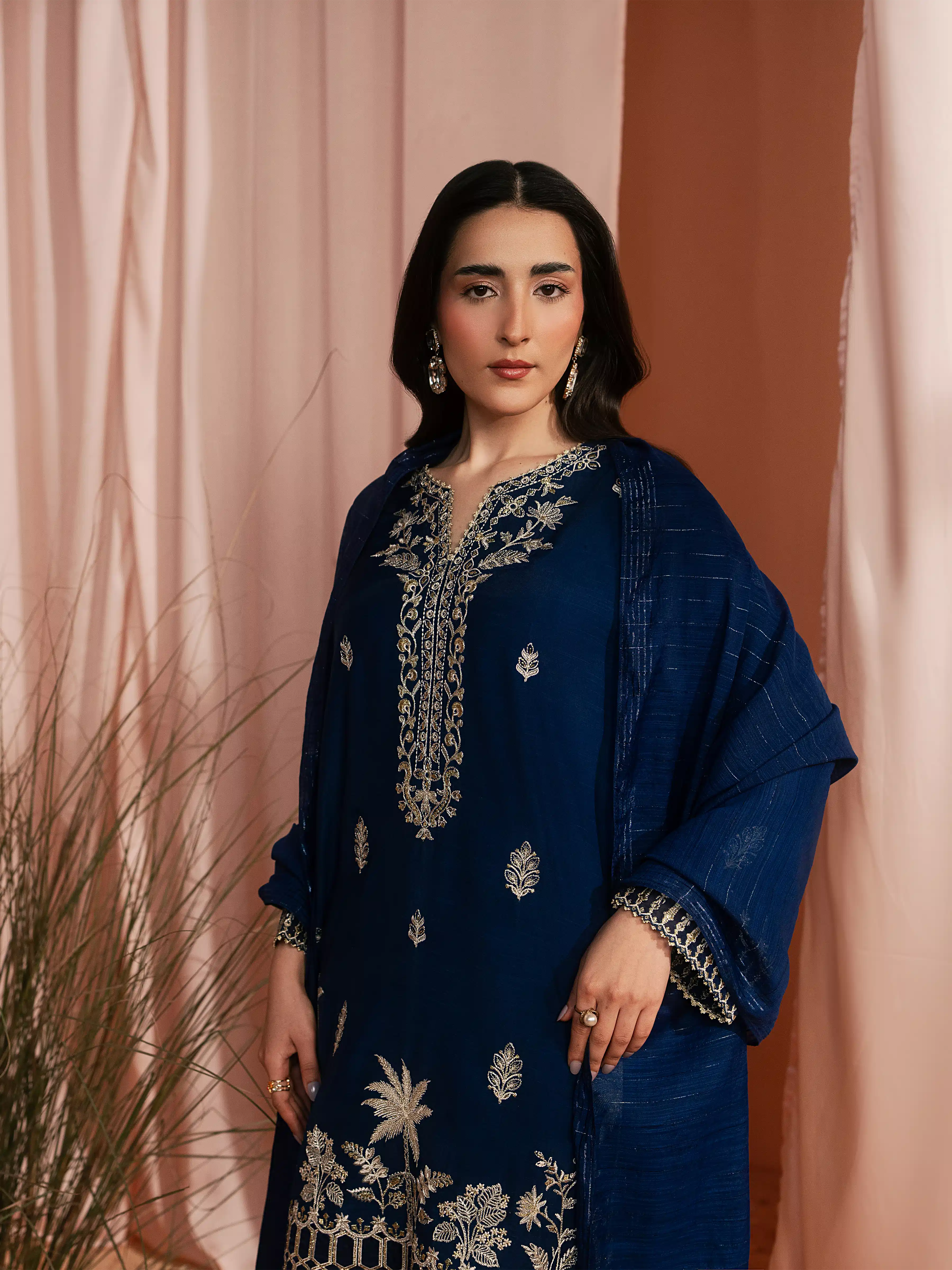 Embroidered Silk Suit - EWU6V16-32096-3P - Image 5