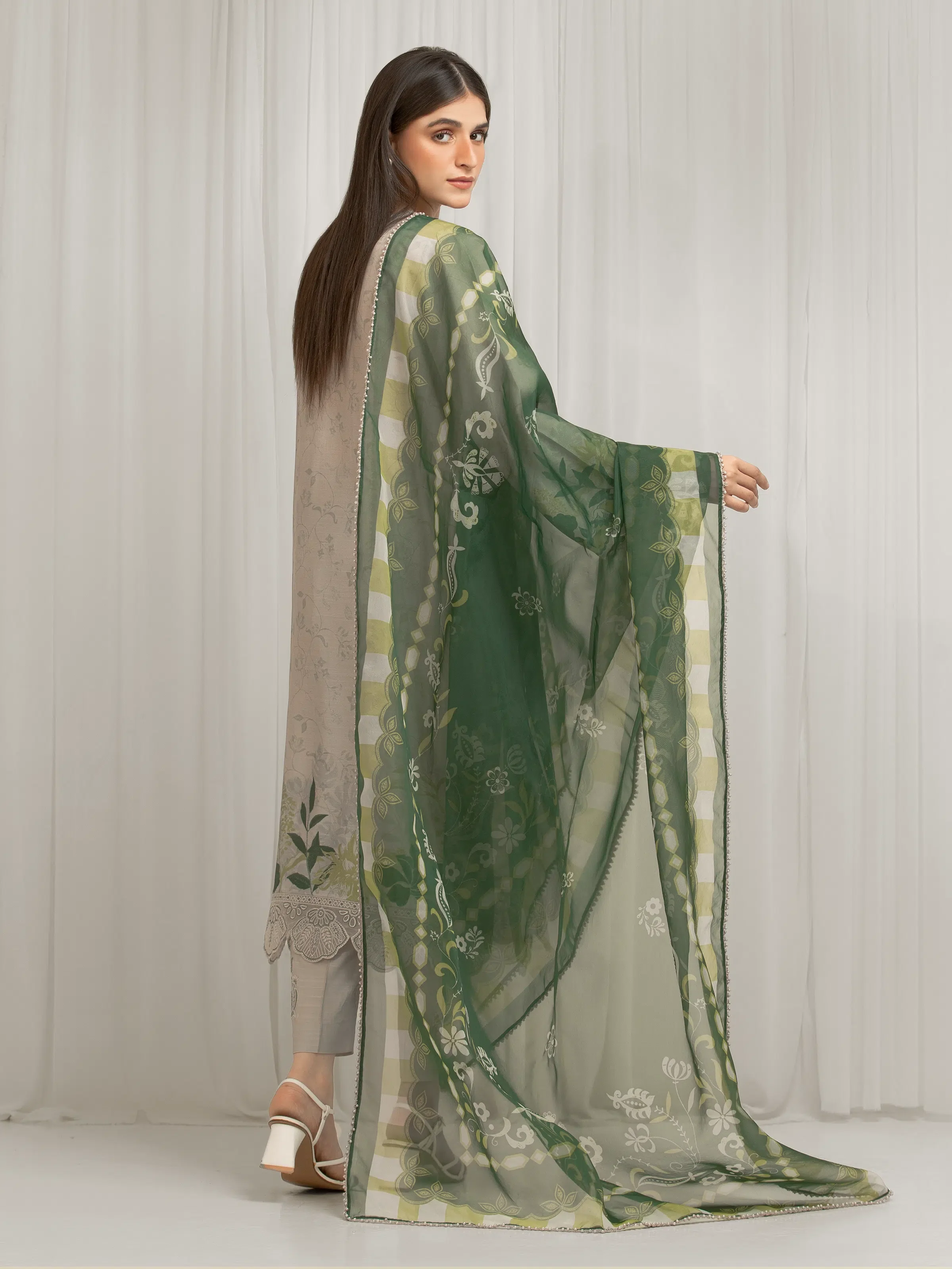 Embroidered Raw Silk Suit - EWU6V16-33534-3P - Image 6