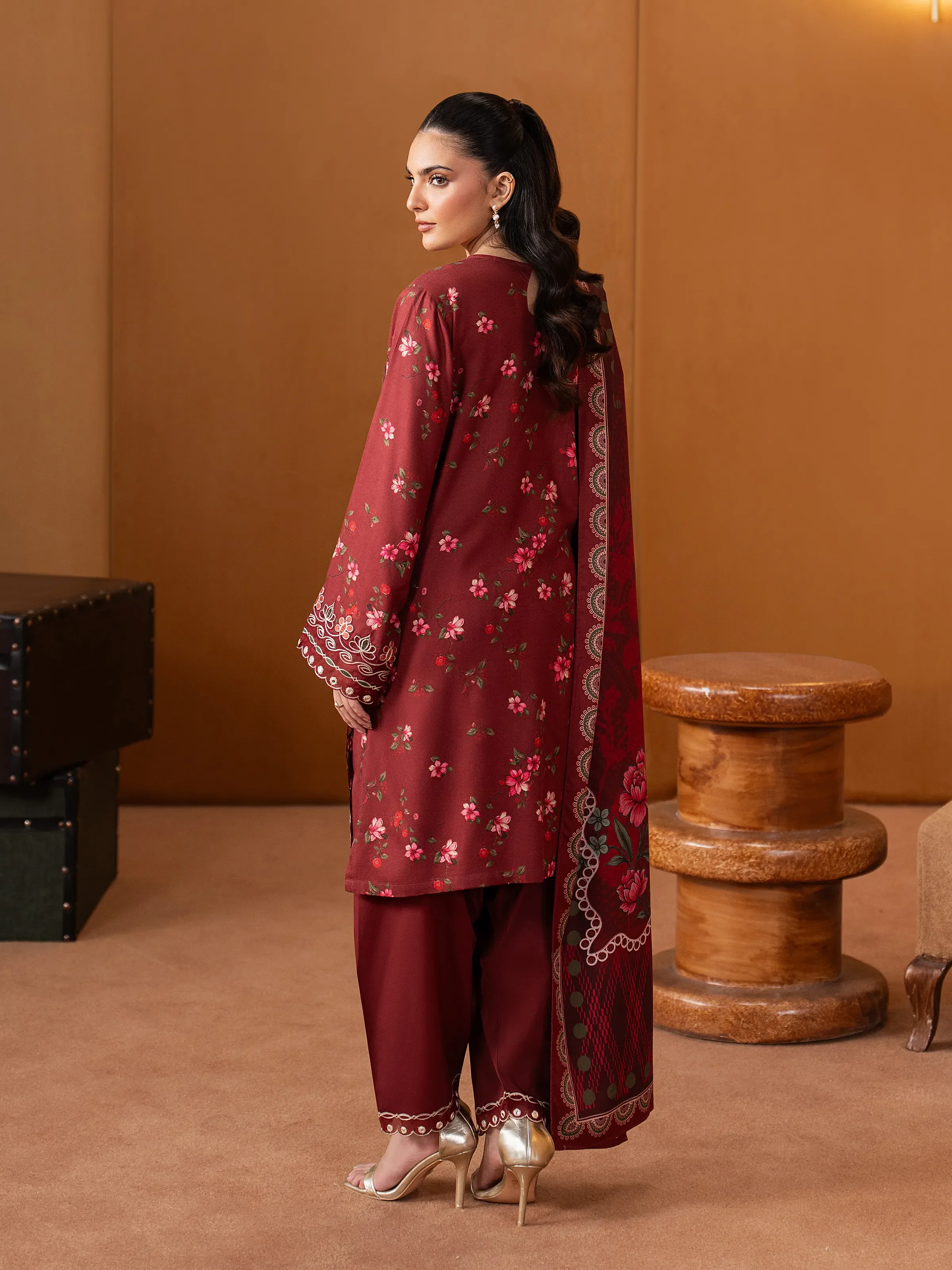 Embroidered Twill Viscose Suit - EWU5V20-32080-3P - Image 6