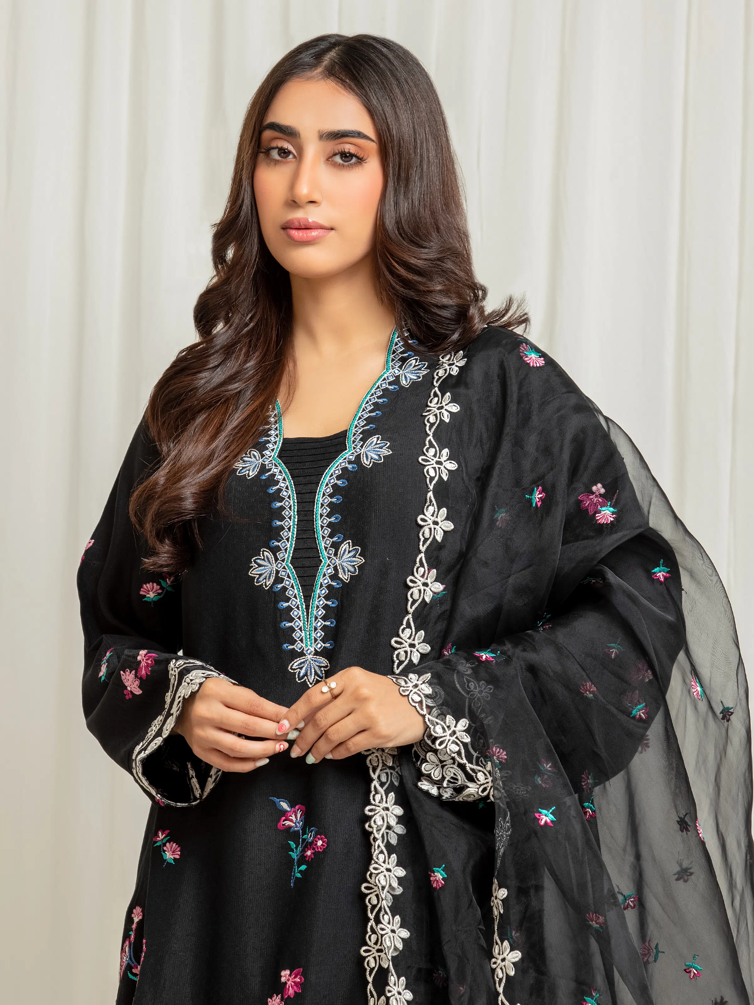 Embroidered Viscose Suit - EWU5V19-32030-3P - Image 2