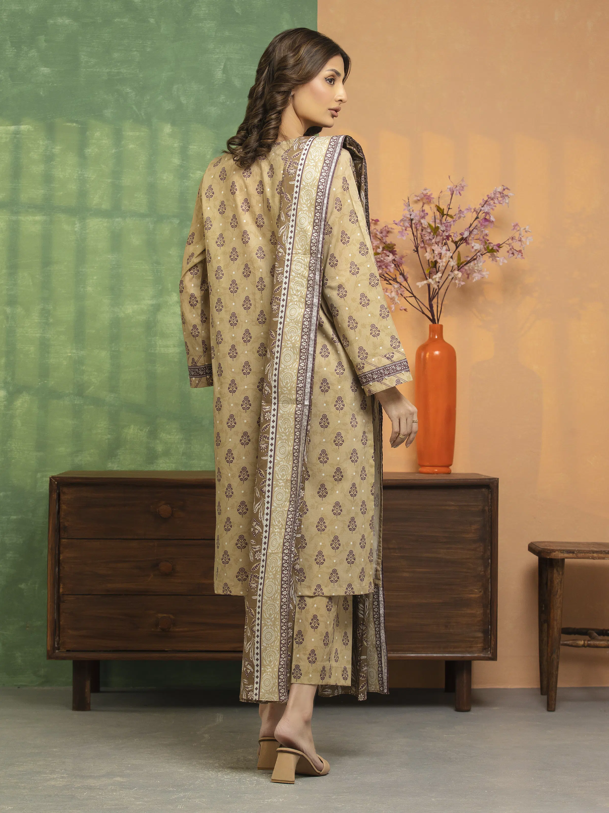 Printed Lawn Suit - EWU5A1-35239-3P - Image 2