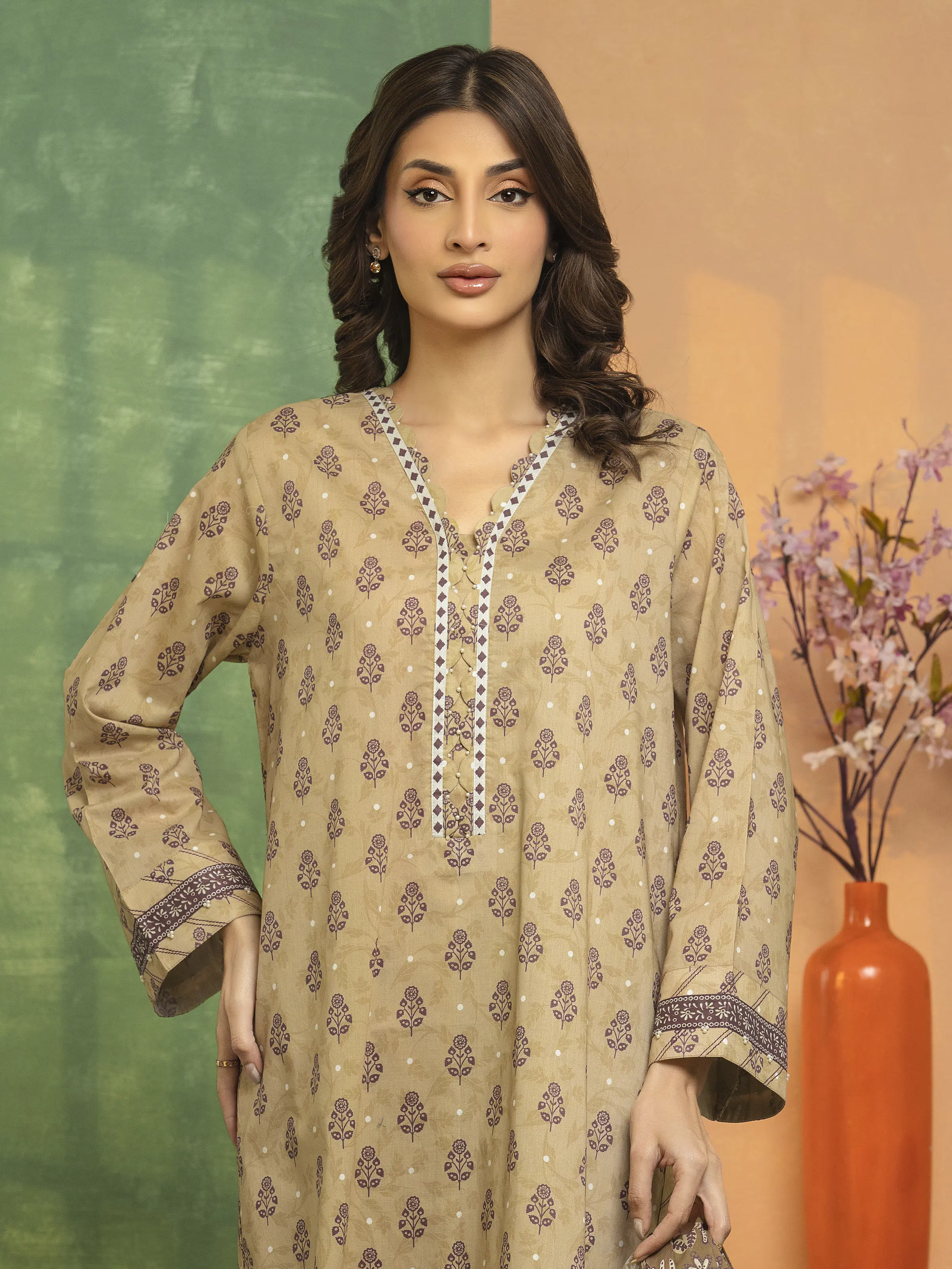 Printed Lawn Suit - EWU5A1-35239-3P - Image 3