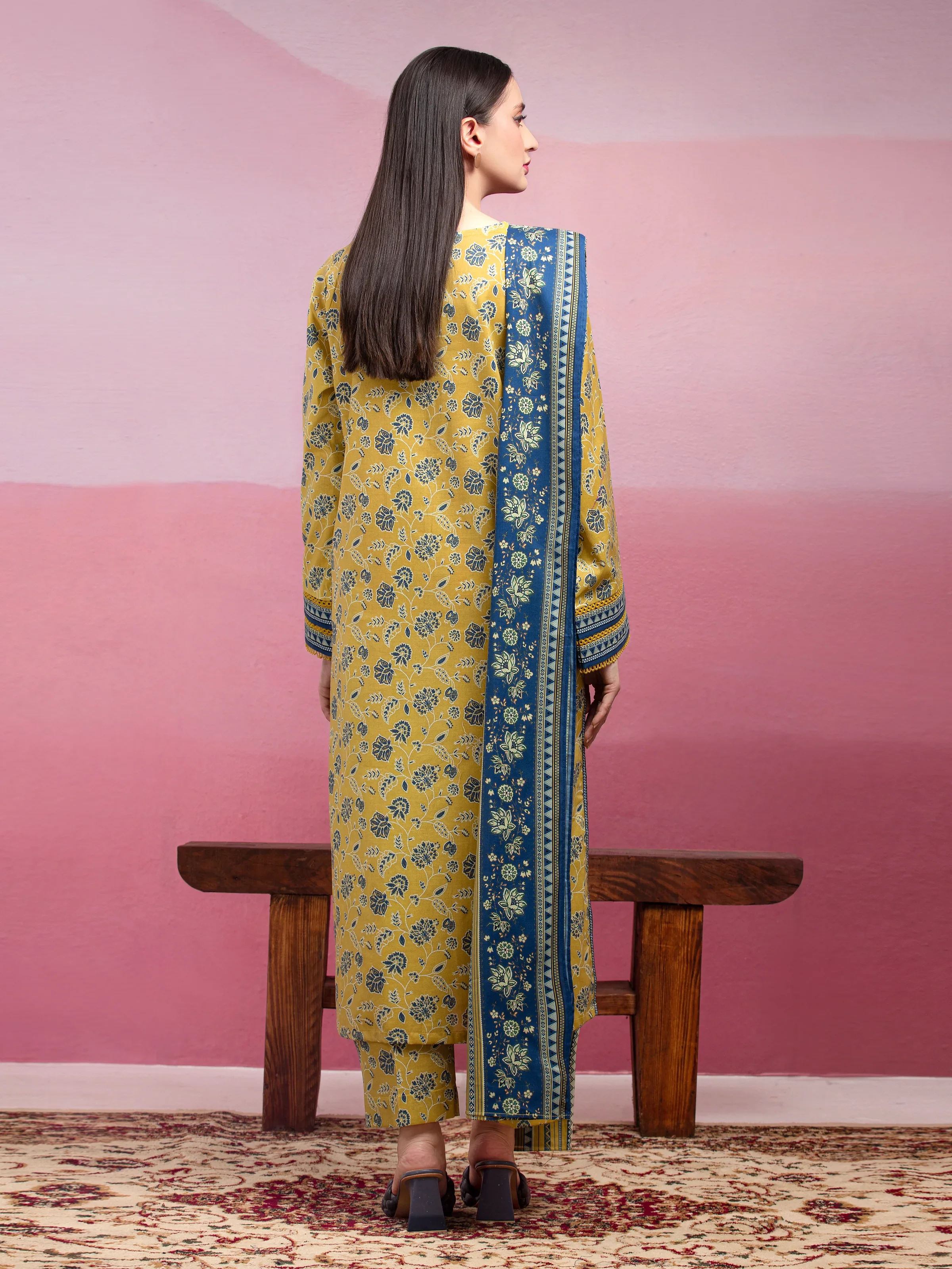 Printed Lawn Suit - EWU5A1-35036-3P - Image 2