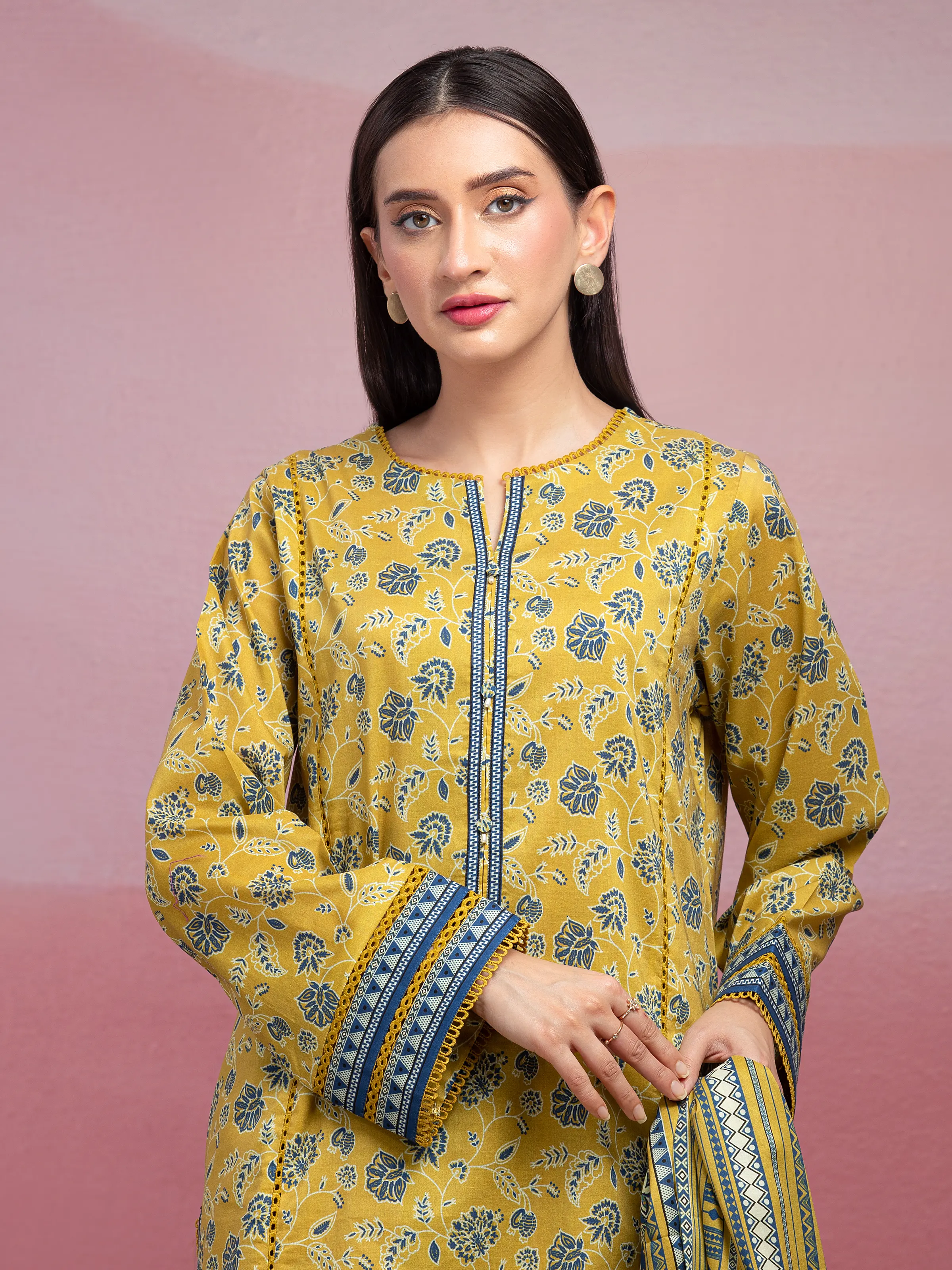 Printed Lawn Suit - EWU5A1-35036-3P - Image 3
