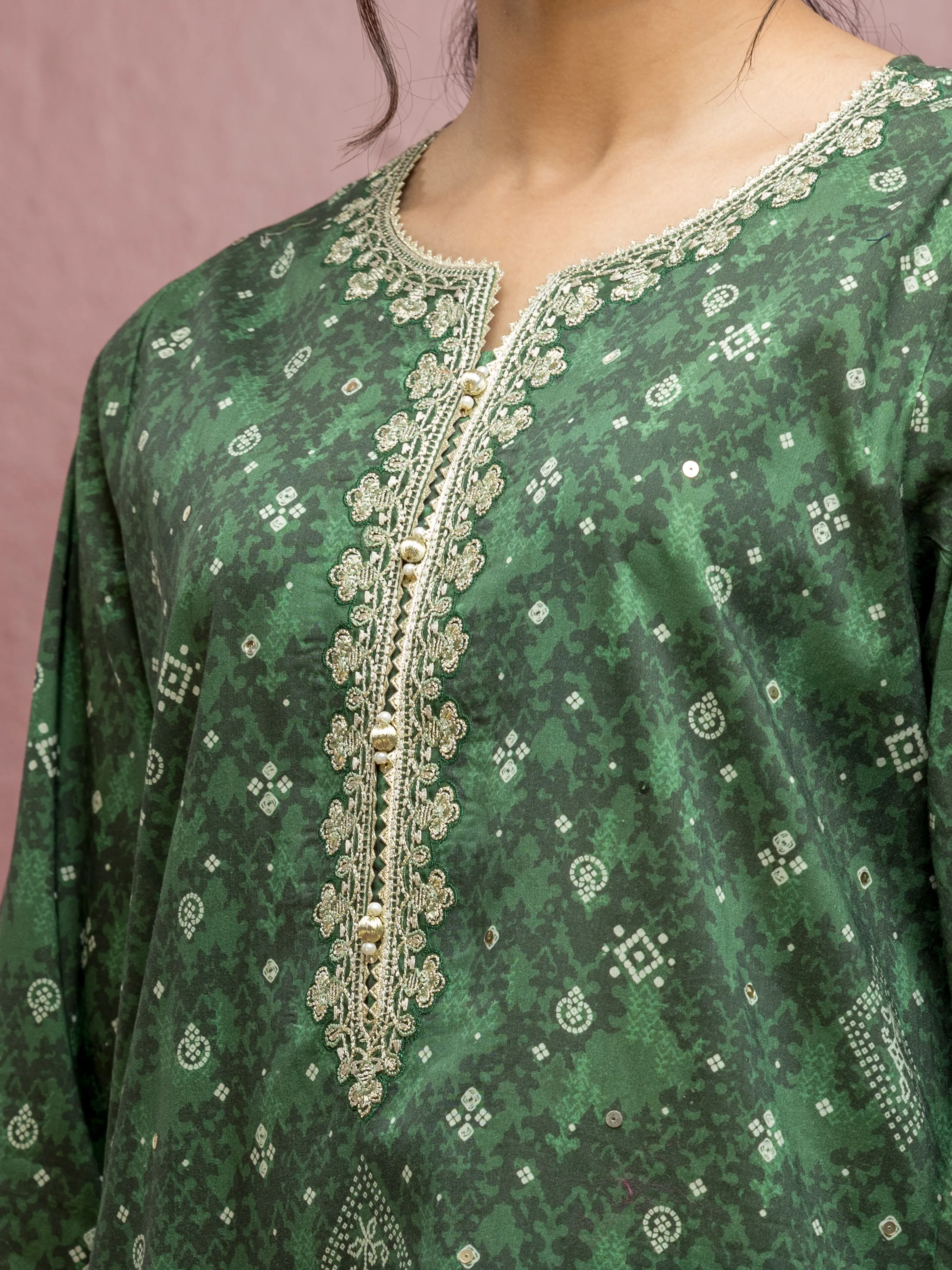Embroidered Cambric Suit - EWU5V2-31042-3P - Image 4