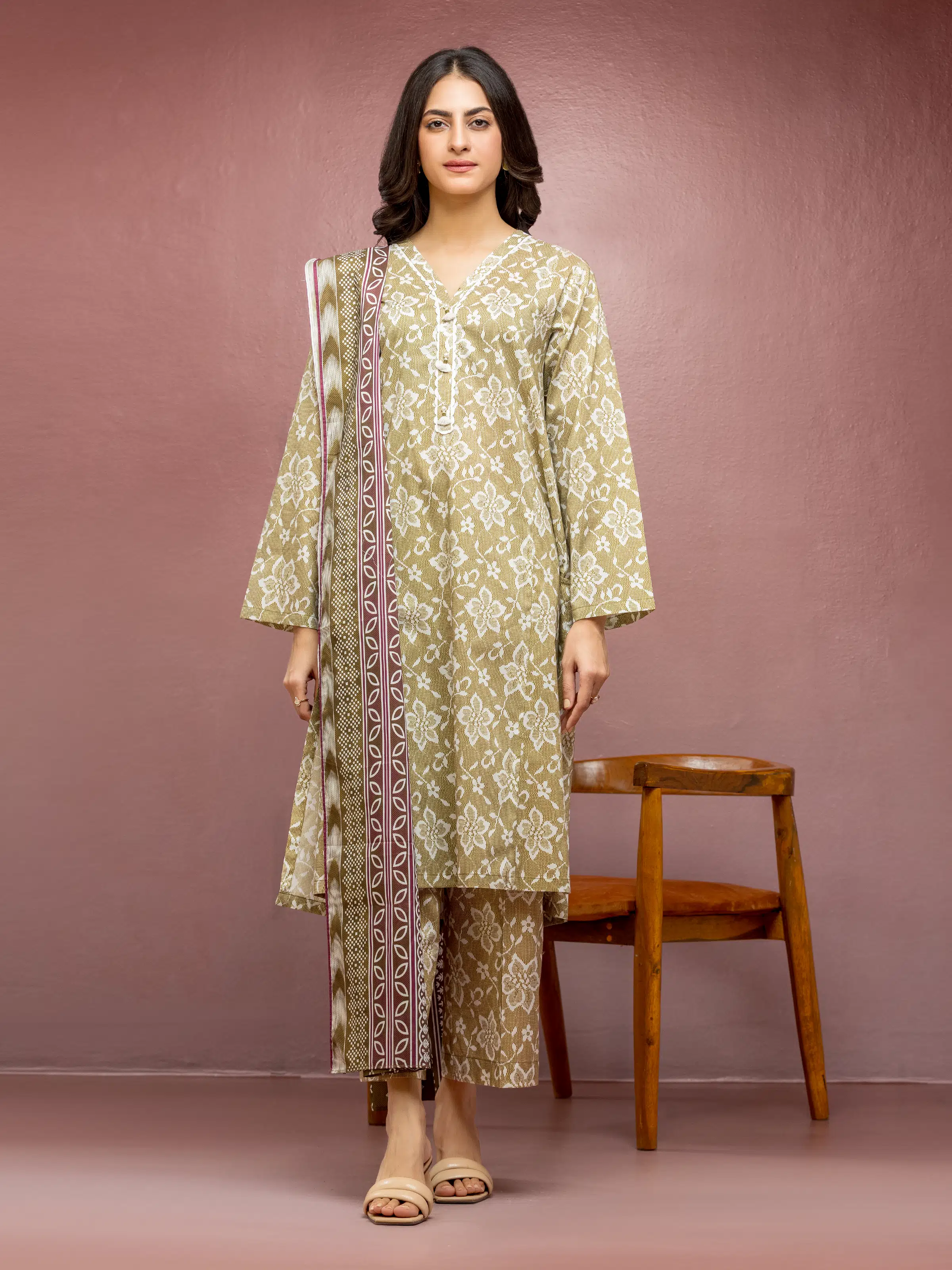 Printed Lawn Suit - EWU5A1-35095-3P