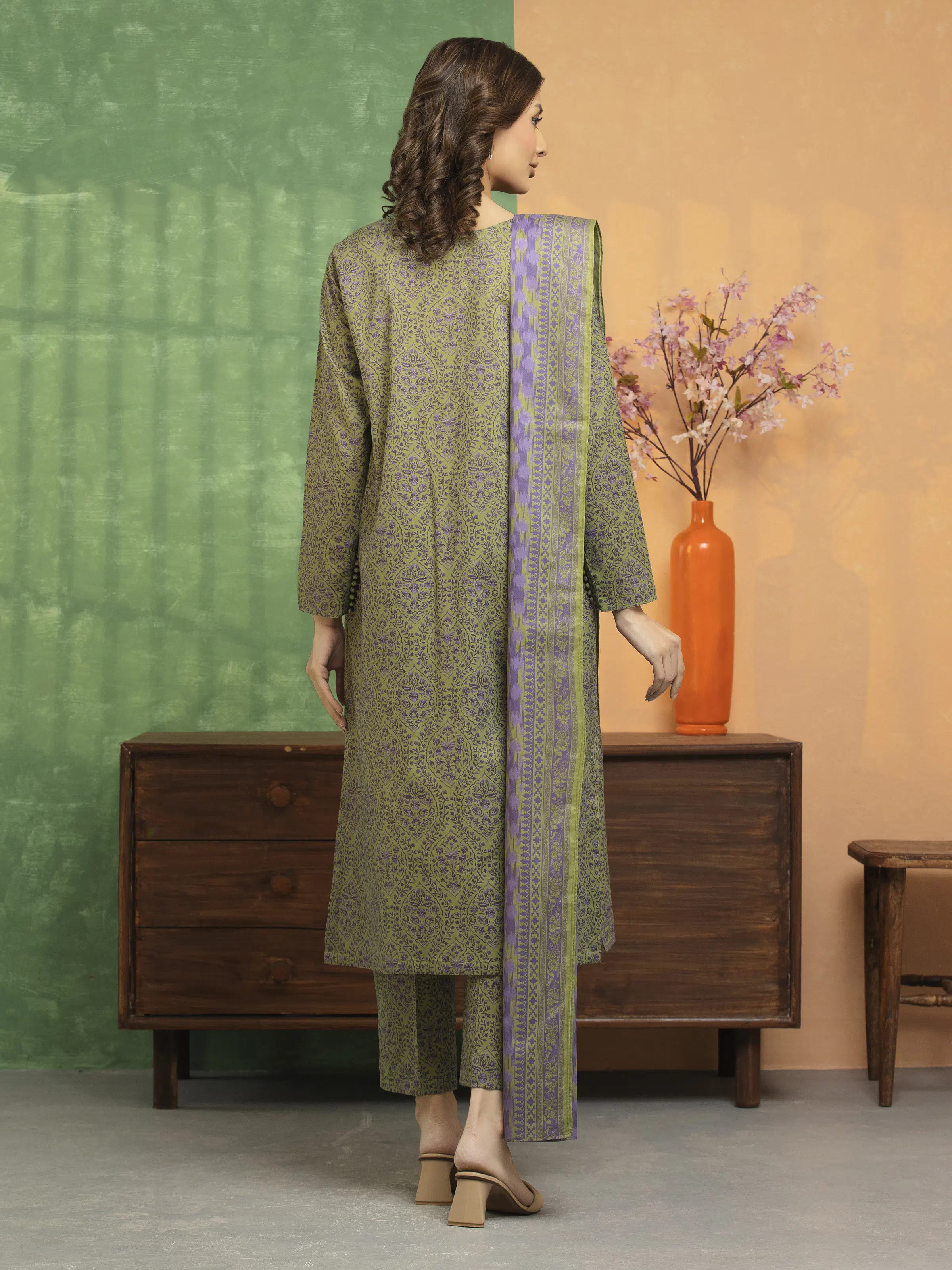 Printed Lawn Suit - EWU5A1-35182-3P - Image 2