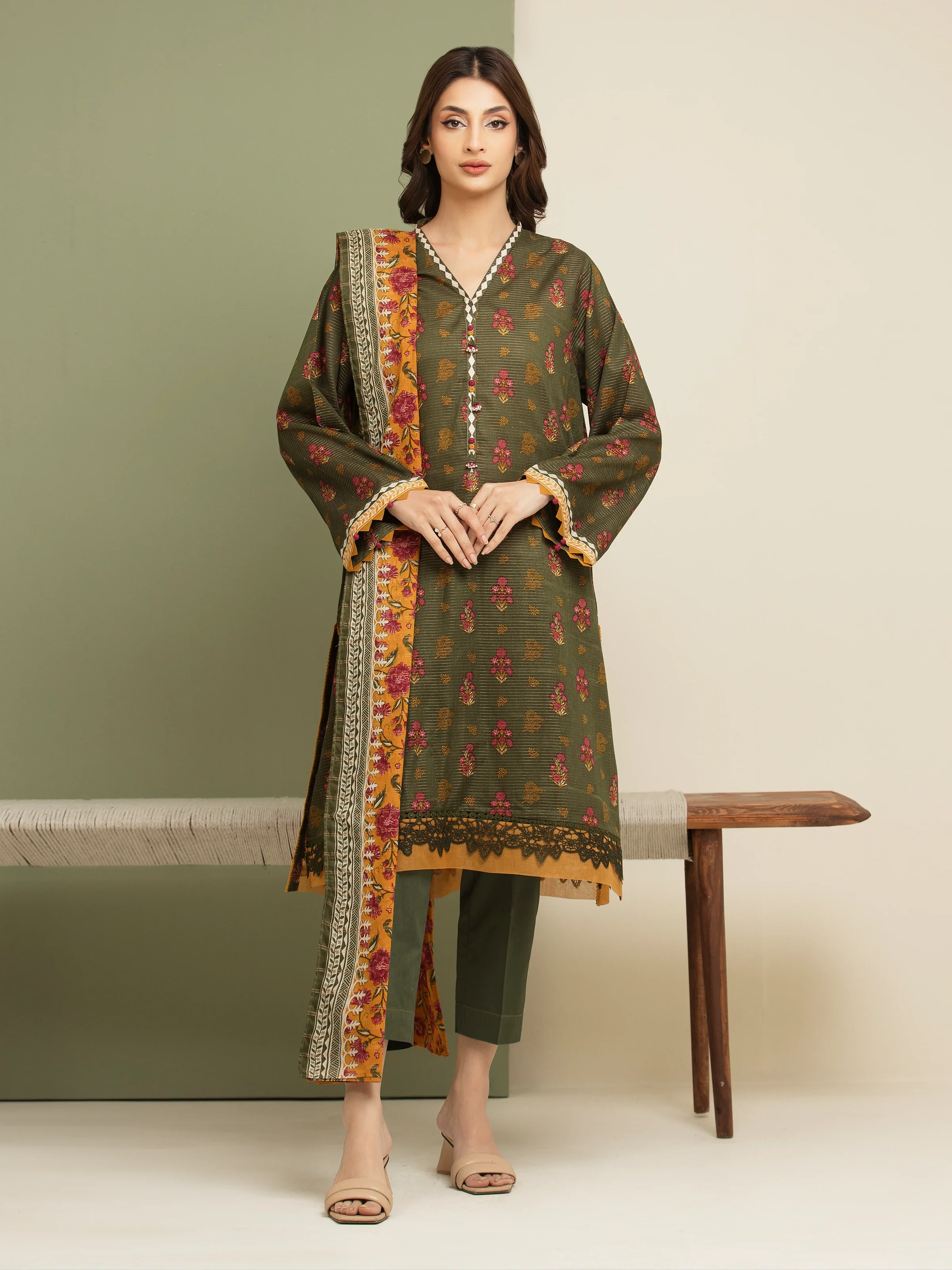Printed Zari Lawn Suit - EWU5M6-002-3P