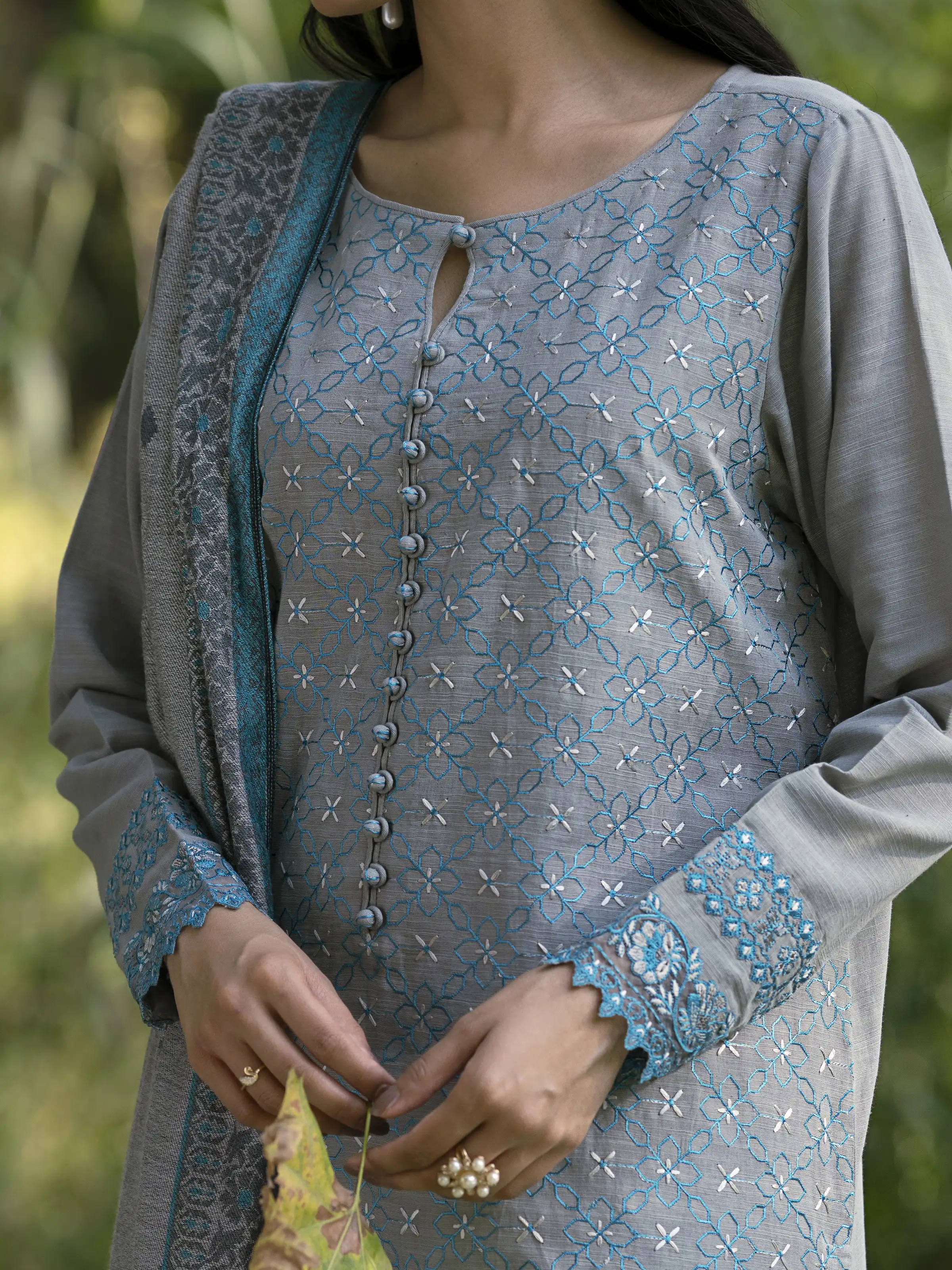Embroidered Marina Twill Suit - EWU24V14-30215-3P - Image 2