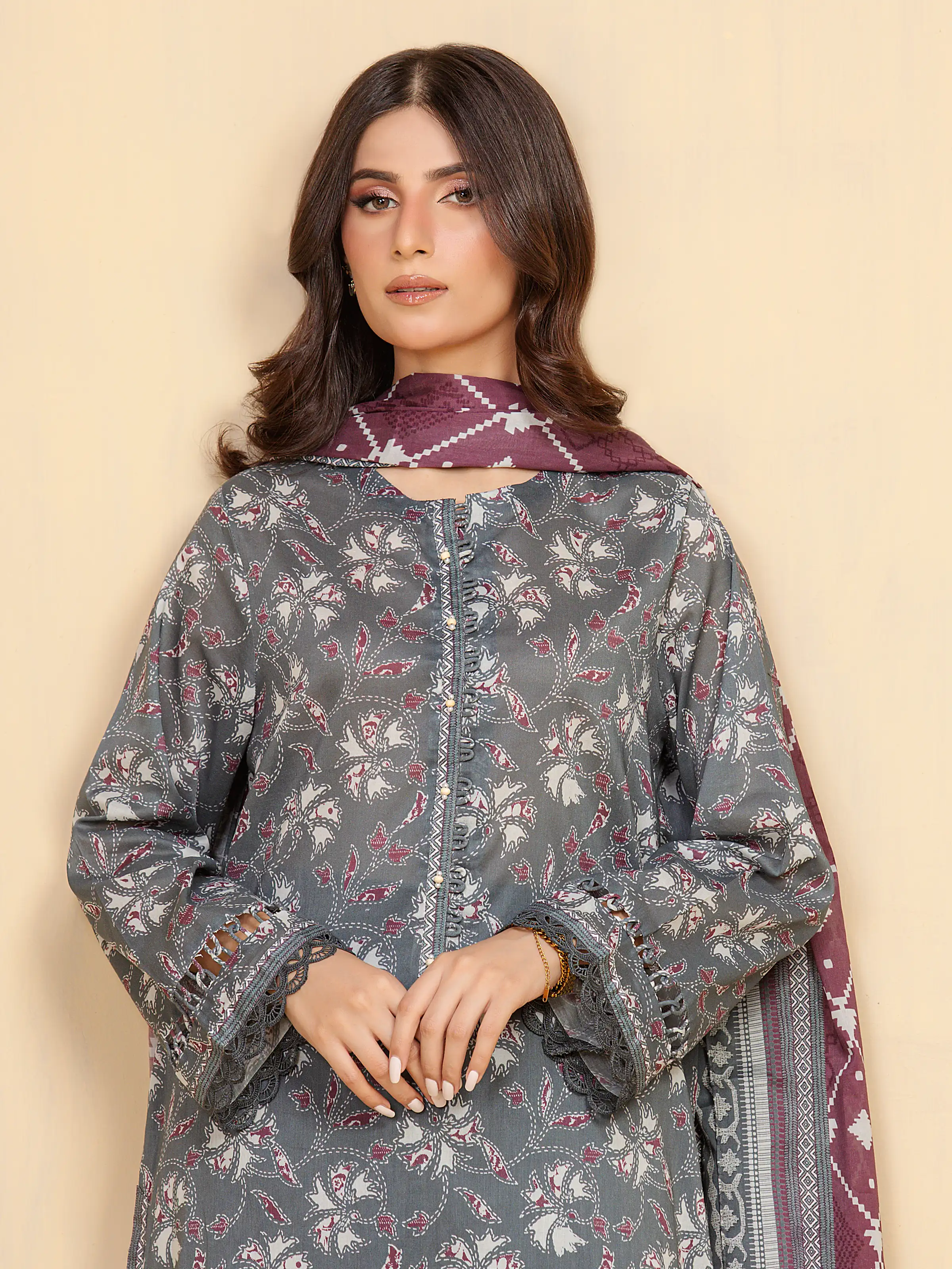 Printed Khaddar Suit - EWU5A3-36020-3P - Image 2