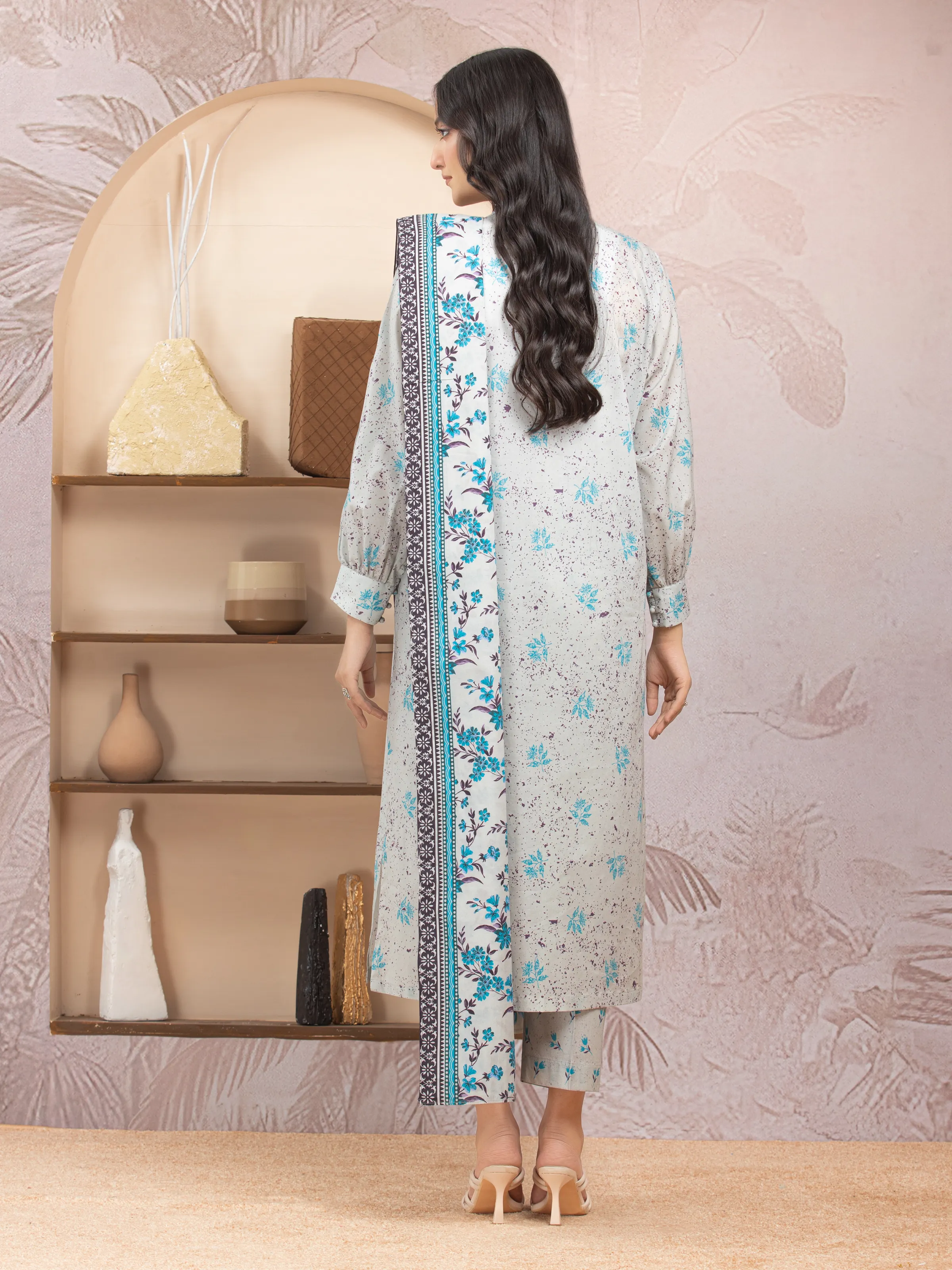 Printed Lawn Suit - EWU5A1-35017-3P - Image 2